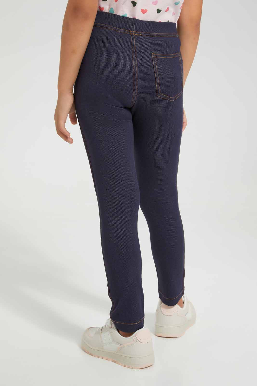 Redtag-Navy-Basic-Jegging-Category:Jeans,-Colour:Navy,-Deals:New-In,-Filter:Girls-(2-to-8-Yrs),-GIR-Jeans,-New-In-GIR-APL,-Non-Sale,-Section:Girls-(0-to-14Yrs),-W22O-Girls-2 to 8 Years
