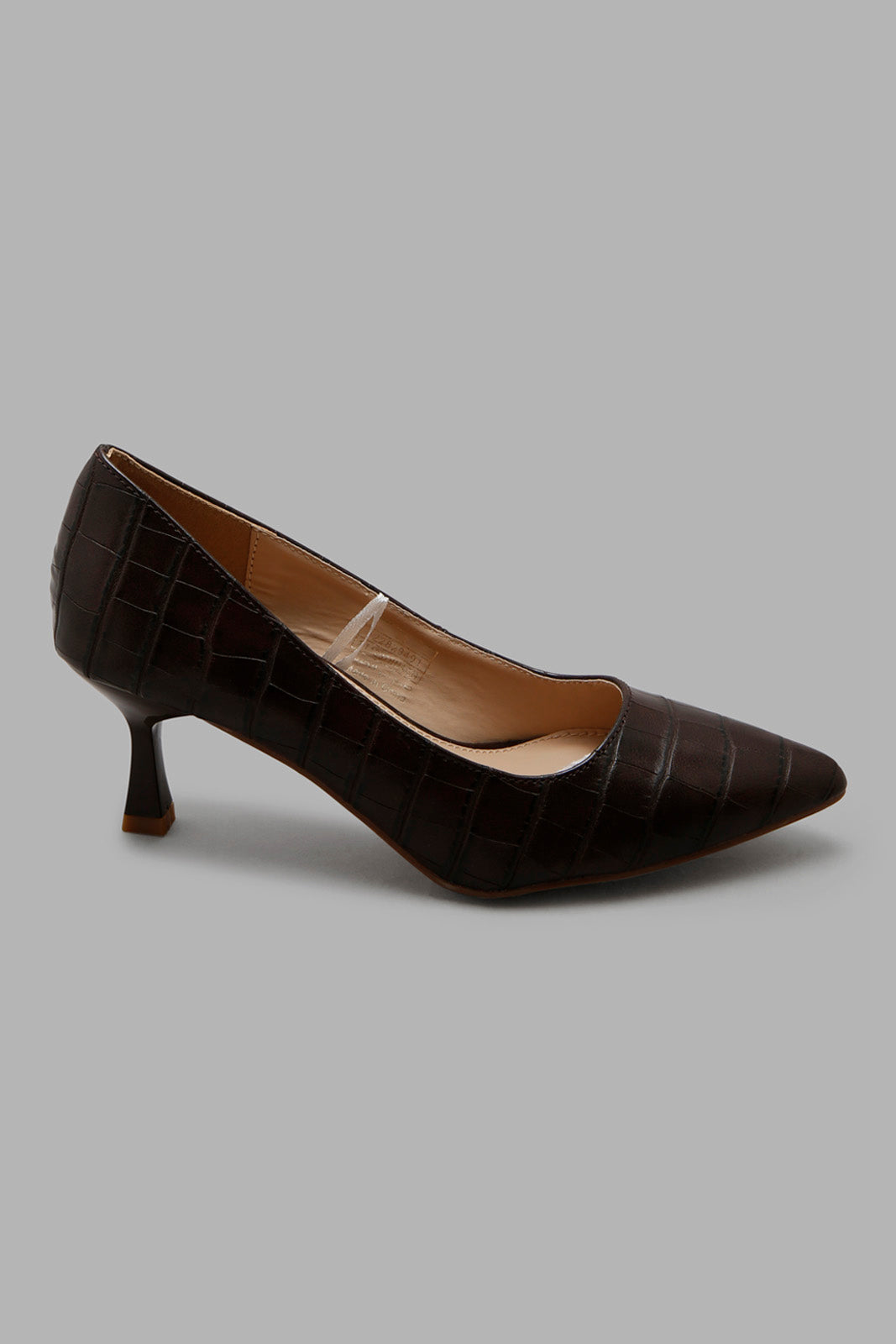 Redtag-Brown-Croc-Effect-Court-Shoe-Category:Formal-Shoes,-Colour:Brown,-Deals:New-In,-Filter:Women's-Footwear,-New-In-Women-FOO,-Non-Sale,-Section:Women,-W22A,-Women-Formal-Shoes-Women's-
