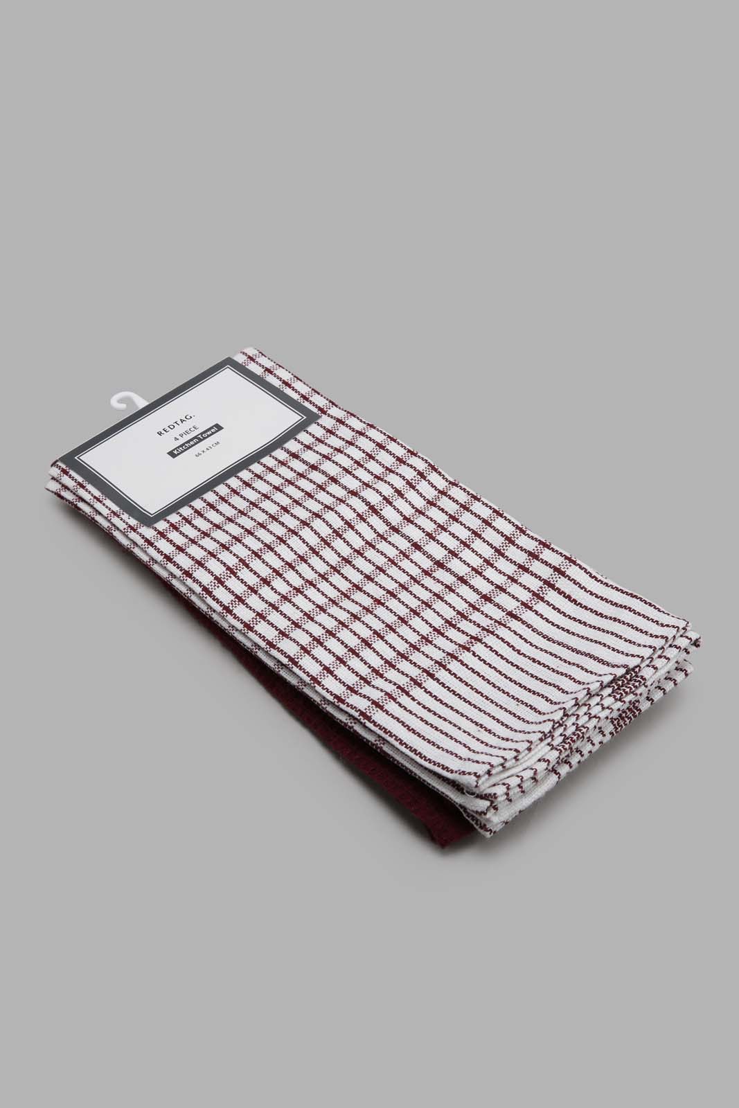 Redtag-Red-Kitched-Towel-Set-(4-Piece)-Category:Towels,-Colour:Red,-Deals:New-In,-Filter:Home-Dining,-HMW-DIN-Kitchen-Accessories,-New-In-HMW-DIN,-Non-Sale,-Section:Homewares,-W22A-Home-Dining-