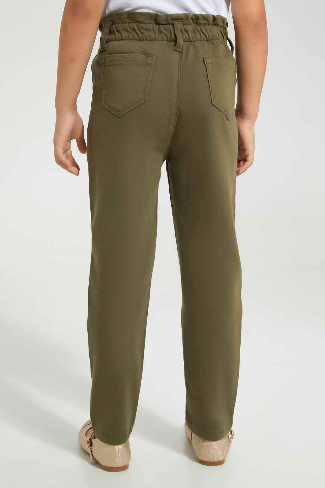 Redtag-Olive-Trouser-Category:Trousers,-Colour:Olive,-Deals:New-In,-Filter:Girls-(2-to-8-Yrs),-GIR-Trousers,-New-In-GIR-APL,-Non-Sale,-Section:Girls-(0-to-14Yrs),-W22O-Girls-2 to 8 Years