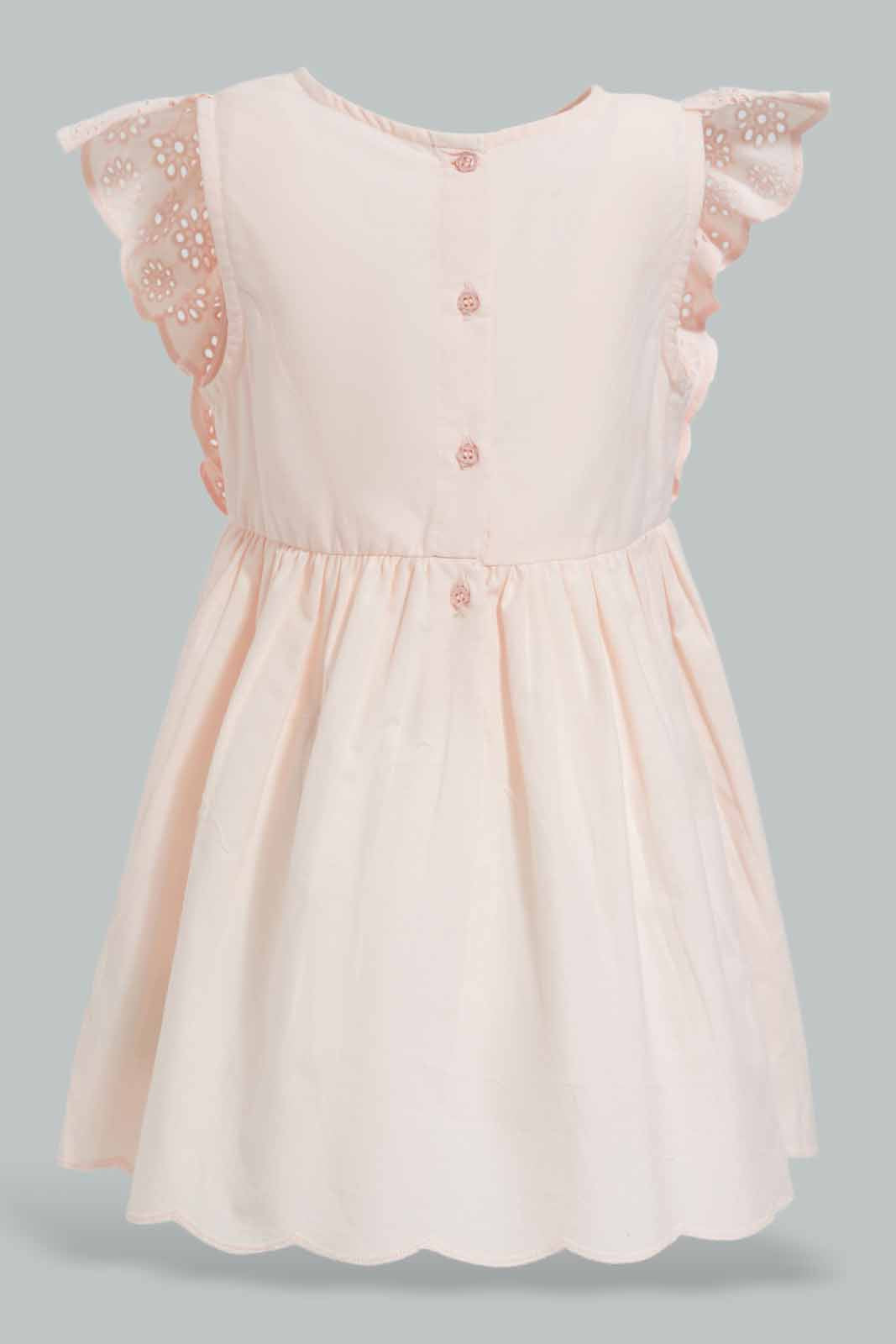 Redtag-Pink-Schiffli-Solid-Dress-Category:Dresses,-Colour:Apricot,-Deals:New-In,-Filter:Infant-Girls-(3-to-24-Mths),-ING-Dresses,-New-In-ING-APL,-Non-Sale,-Section:Girls-(0-to-14Yrs),-W22O-Infant-Girls-3 to 24 Months