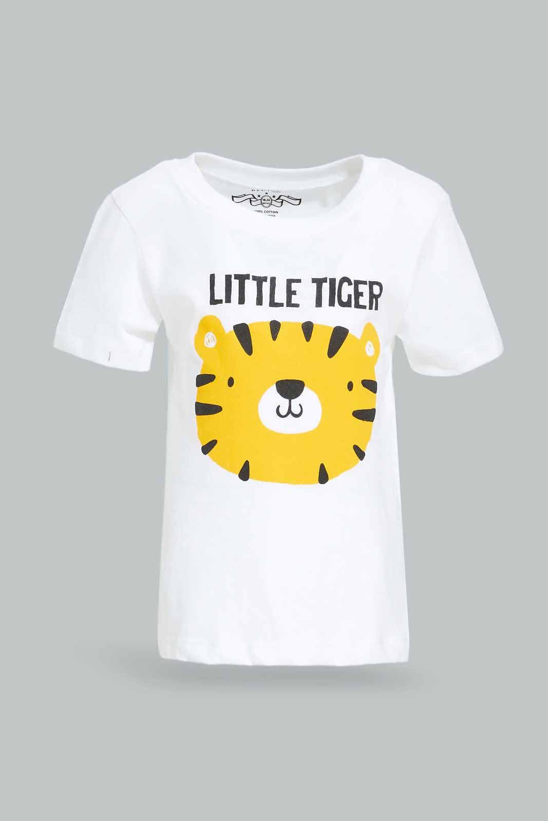 Redtag-Green-Hippo-Short-SLV-Tshirt-Category:T-Shirts,-Colour:White,-Deals:New-In,-Dept:Boys,-Filter:Infant-Boys-(3-to-24-Mths),-INB-T-Shirts,-New-In-INB-APL,-Non-Sale,-Section:Boys-(0-to-14Yrs),-TBL,-W22O-Infant-Boys-3 to 24 Months