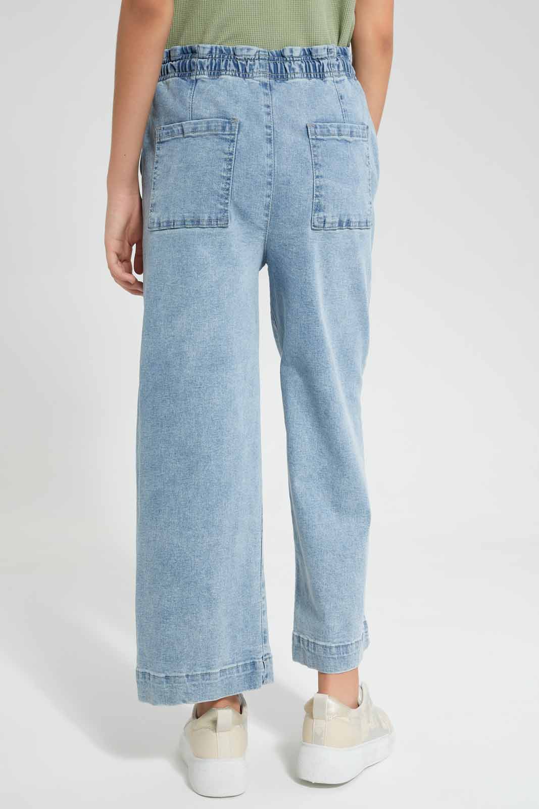 Redtag-Light-Wash-Denim-Culottes-Category:Jeggings,-Colour:Light-Wash,-Deals:New-In,-Filter:Senior-Girls-(9-to-14-Yrs),-FIT-WALL-(FTW),-GSR-Jeggings,-New-In-GSR-APL,-Non-Sale,-Section:Girls-(0-to-14Yrs),-W22O-Senior-Girls-9 to 14 Years