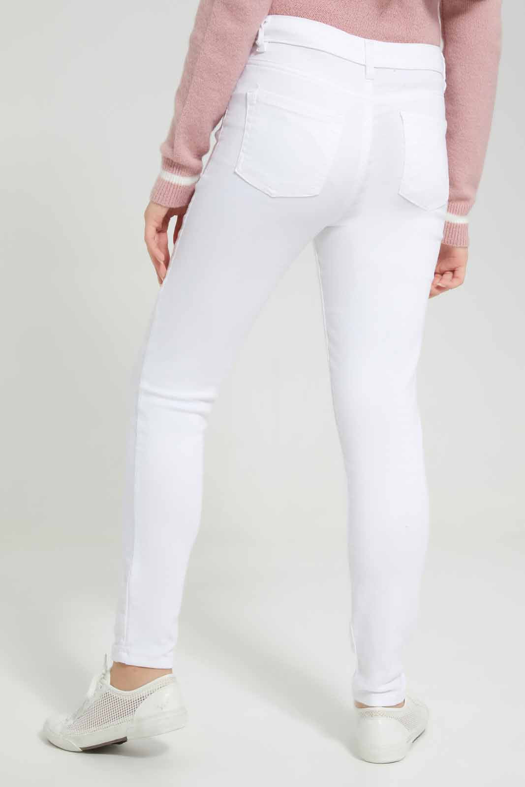 Redtag-White-Skinny-Category:Jeans,-Colour:White,-Deals:New-In,-Filter:Senior-Girls-(8-to-14-Yrs),-FIT-WALL-(FTW),-GSR-Jeans,-New-In-GSR-APL,-Non-Sale,-Section:Girls-(0-to-14Yrs),-W22O-Senior-Girls-9 to 14 Years
