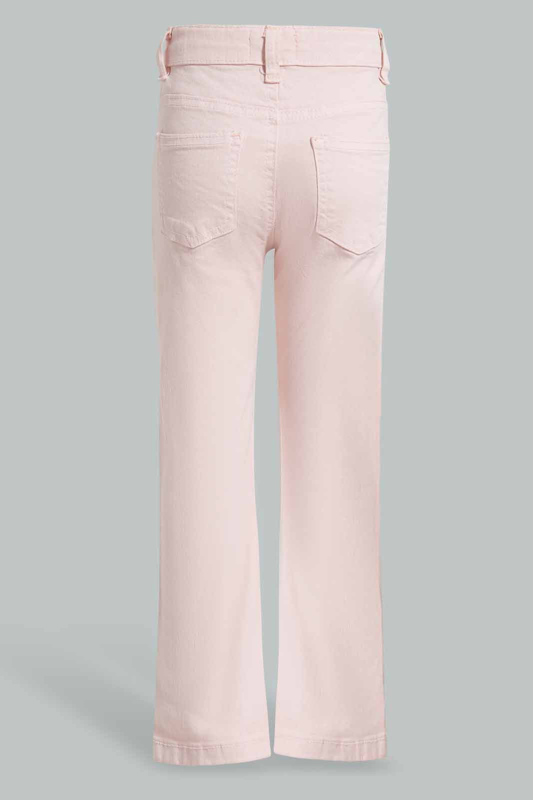Redtag-Pink-Bootcut-Jeans-Category:Jeans,-Colour:Apricot,-Deals:New-In,-Filter:Girls-(2-to-8-Yrs),-FIT-WALL-(FTW),-GIR-Jeans,-New-In-GIR-APL,-Non-Sale,-Section:Girls-(0-to-14Yrs),-W22O-Girls-2 to 8 Years