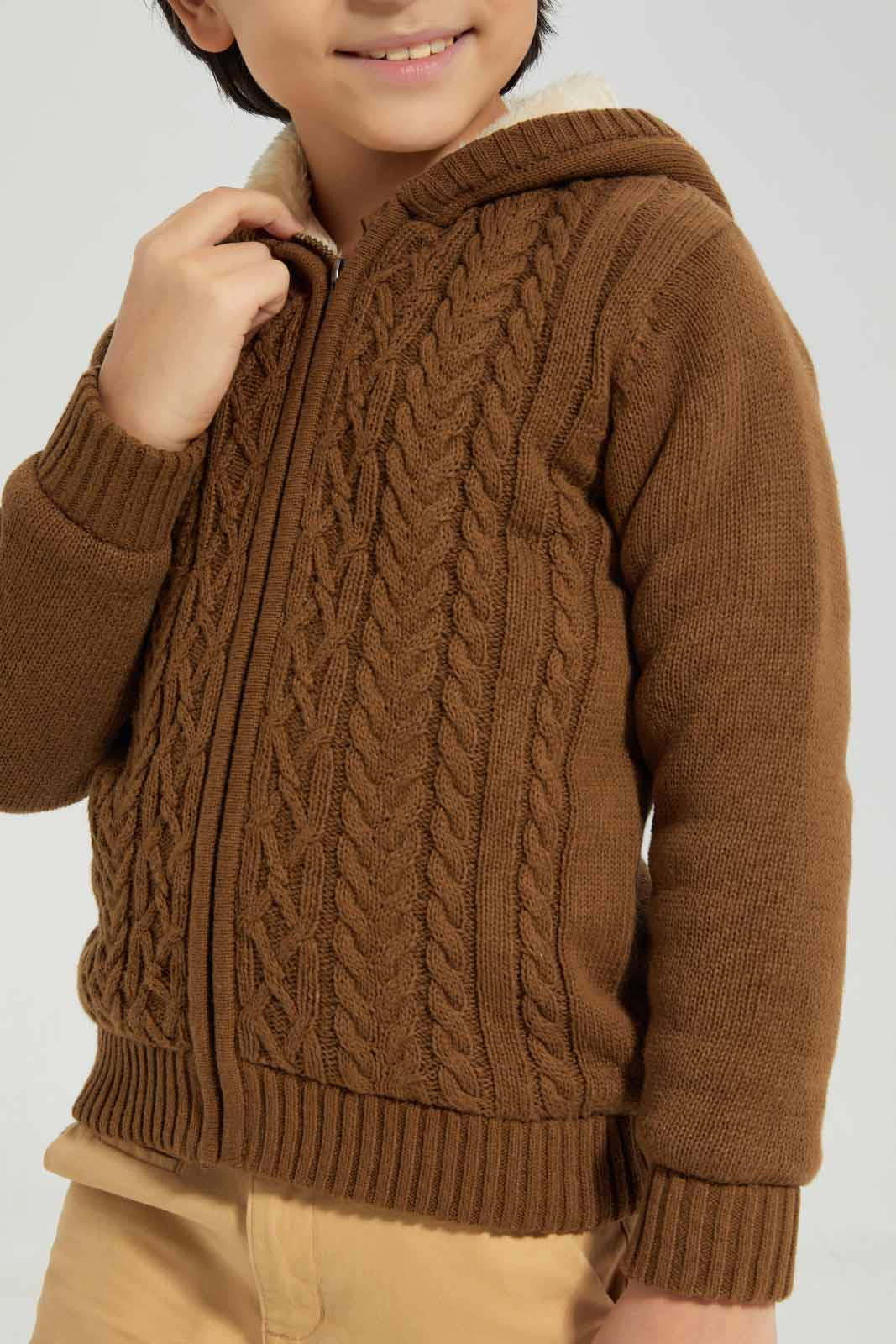 Boys Brown Padded Jacket