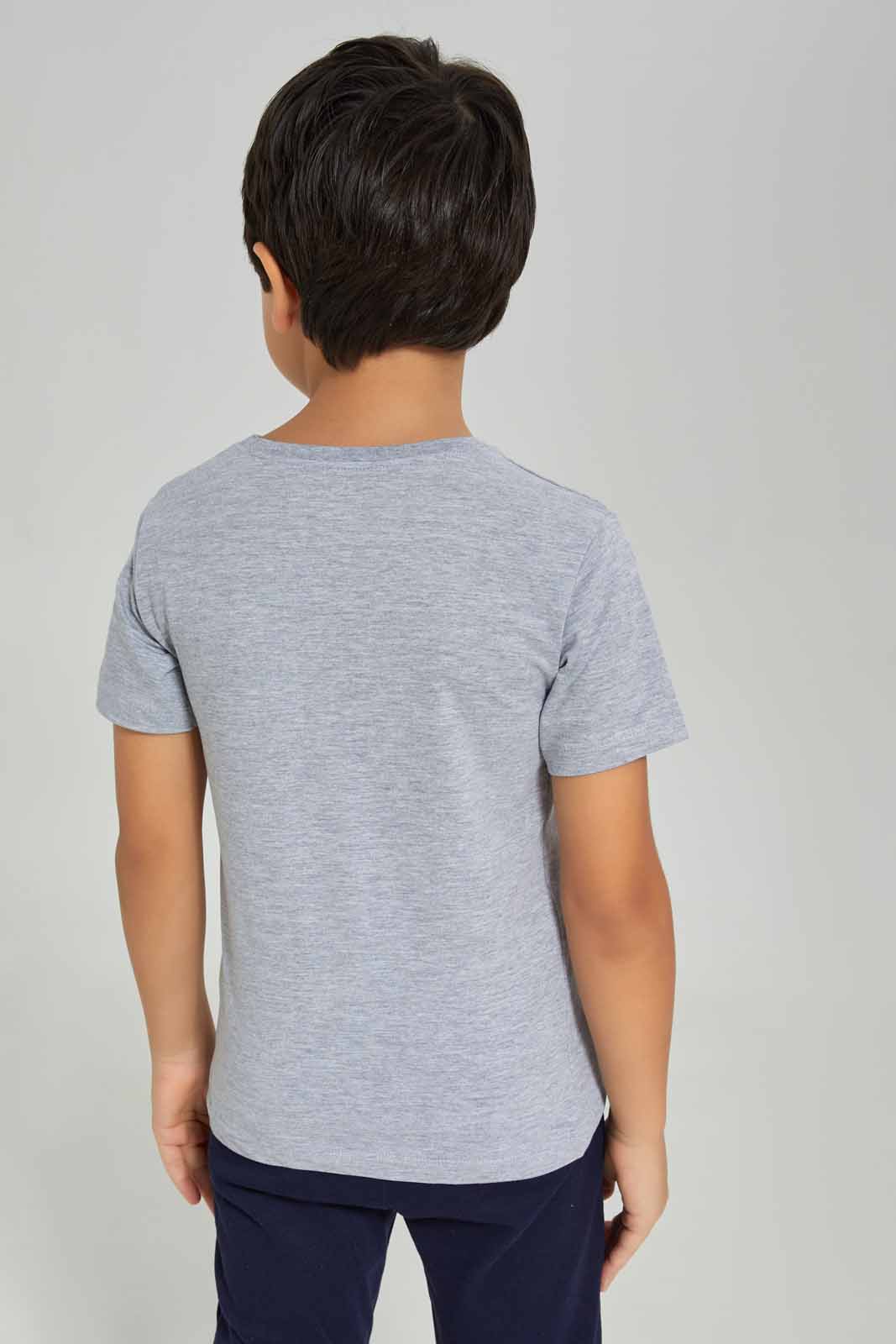 Redtag-Grey-Print-Pocket-Short-Sleeve-T-Shirt-BOY-T-Shirts,-Category:T-Shirts,-Colour:Grey,-Deals:New-In,-Dept:Boys,-Filter:Boys-(2-to-8-Yrs),-New-In-BOY-APL,-Non-Sale,-Section:Boys-(0-to-14Yrs),-TBL,-W22O-Boys-2 to 8 Years