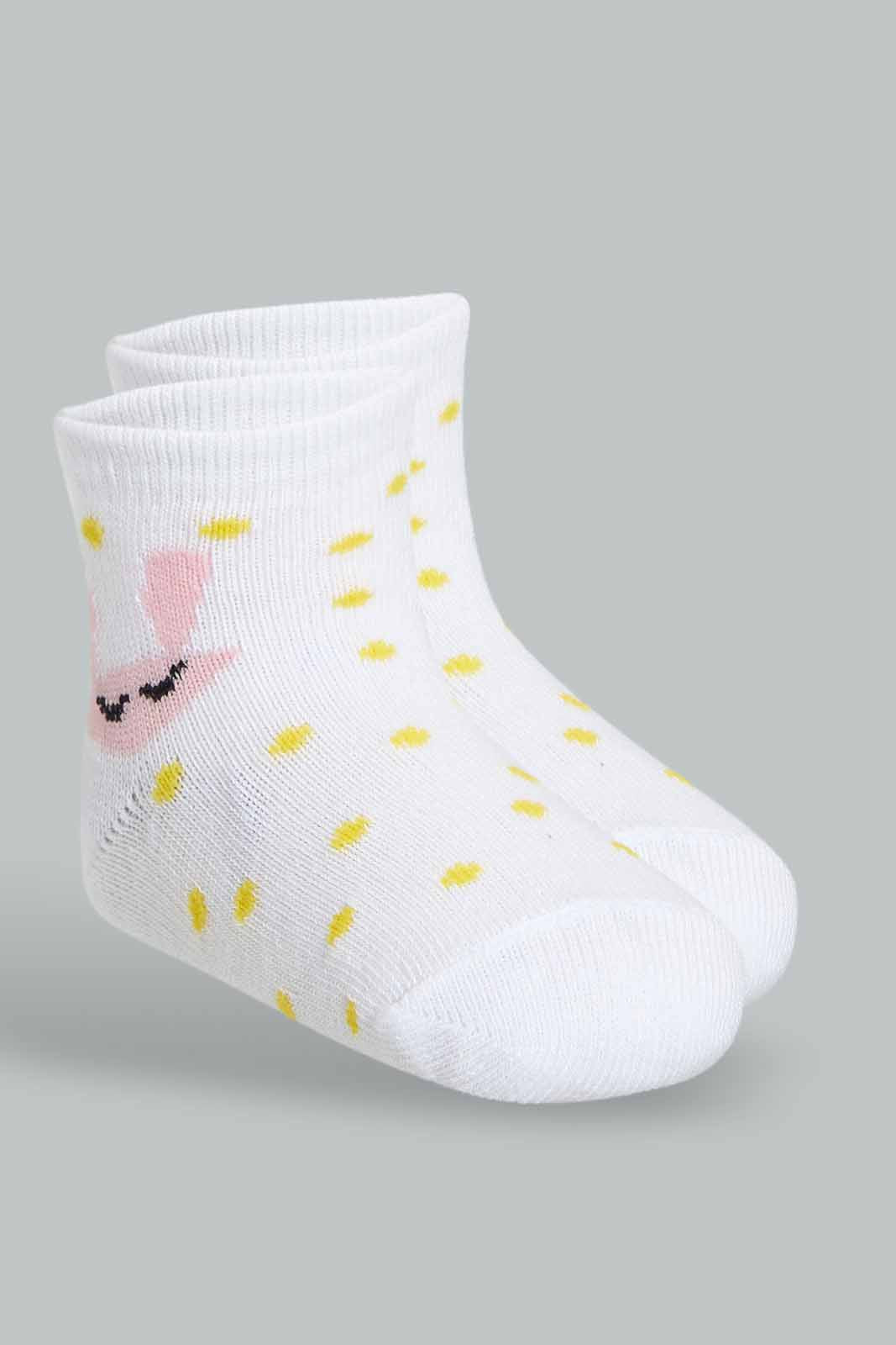 Redtag-Multi-Coloured-Polka-Dot-4Pcs-Ankle-Length-Socks-365,-Category:Socks,-Colour:Assorted,-Deals:New-In,-Filter:Infant-Girls-(3-to-24-Mths),-ING-Socks,-New-In-ING-APL,-Non-Sale,-Section:Girls-(0-to-14Yrs)-Infant-Girls-3 to 24 Months