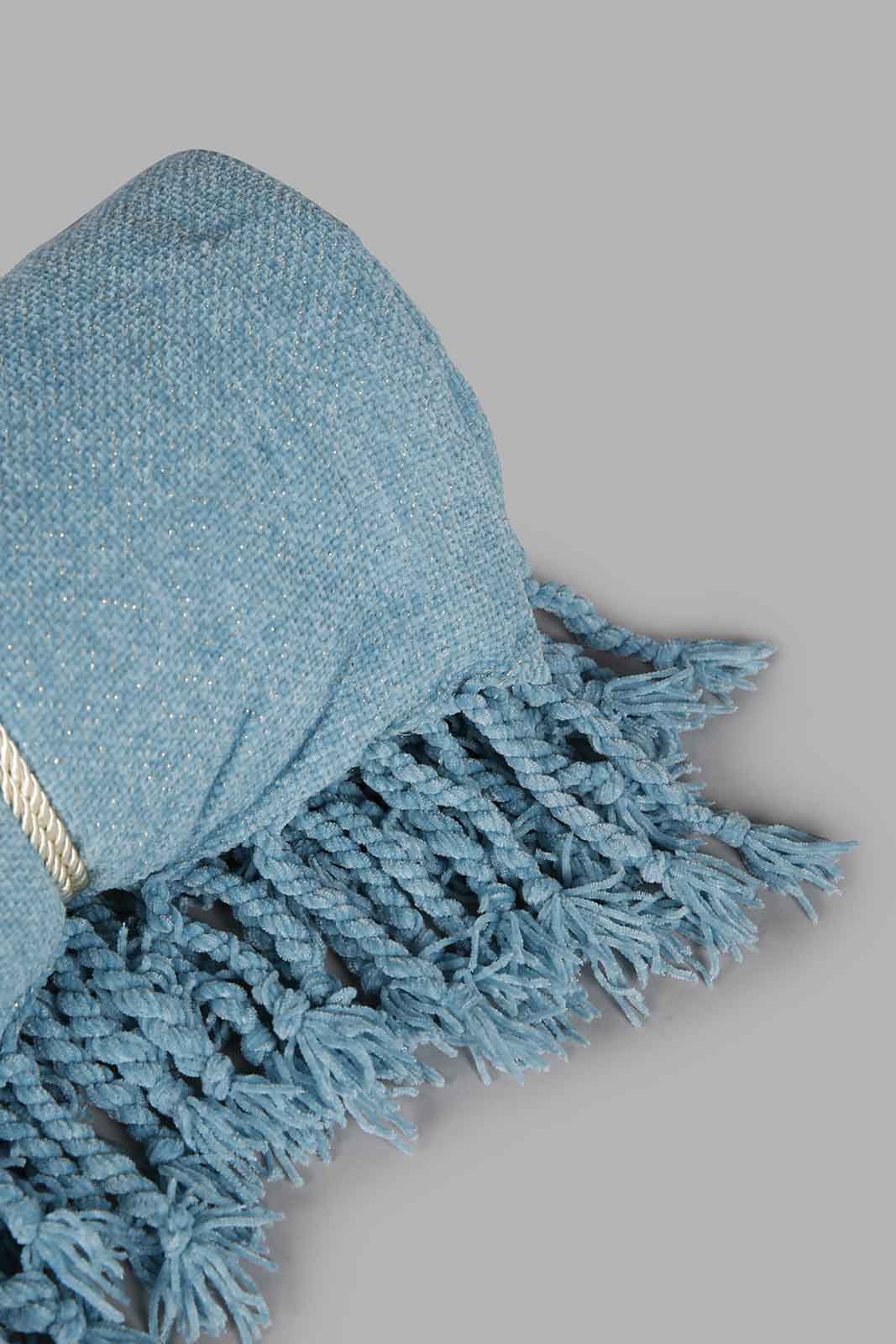 Redtag-Teal-Chenille-Throw-With-Gold-Metallic-Yarn-Category:Throws,-Colour:Teal,-Deals:New-In,-Filter:Home-Bedroom,-HMW-BED-Throws,-New-In-HMW-BED,-Non-Sale,-Section:Homewares,-W22A-Home-Bedroom-