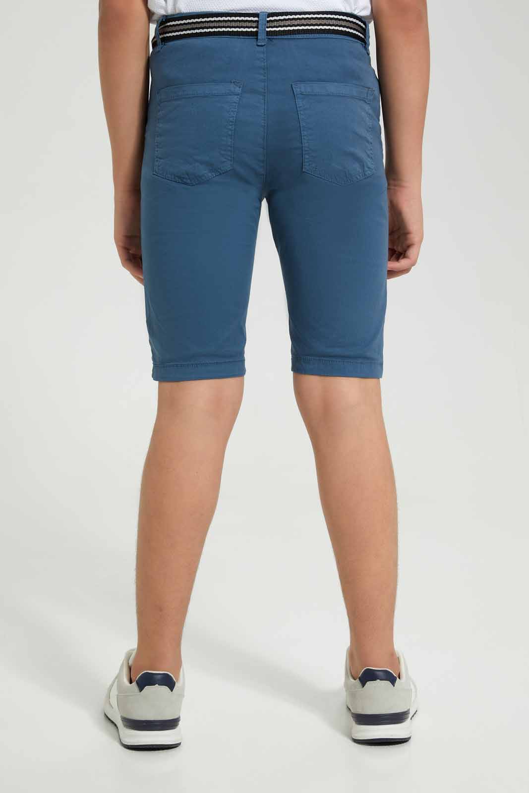 Redtag-Blue-Belted-Short-BSR-Shorts,-Category:Shorts,-Colour:Blue,-Deals:New-In,-Filter:Senior-Boys-(8-to-14-Yrs),-New-In-BSR-APL,-Non-Sale,-Section:Boys-(0-to-14Yrs),-W22O-Senior-Boys-9 to 14 Years