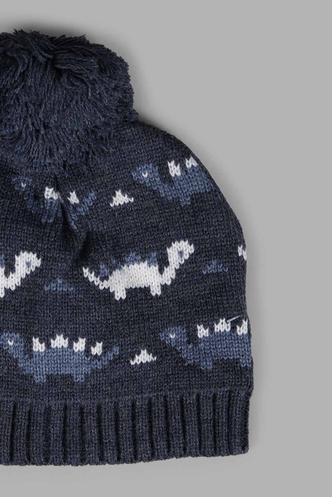 Redtag-Assorted-Grey-And-Navy-Charcater-Knitted-Cap-Set-Of-2-BOY-Knitted-Accessories,-Category:Knitted-Accessories,-Colour:Assorted,-Filter:Boys-Accessories,-New-In,-New-In-BOY-ACC,-Non-Sale,-Section:Boys-(0-to-14Yrs),-W22A-Boys-