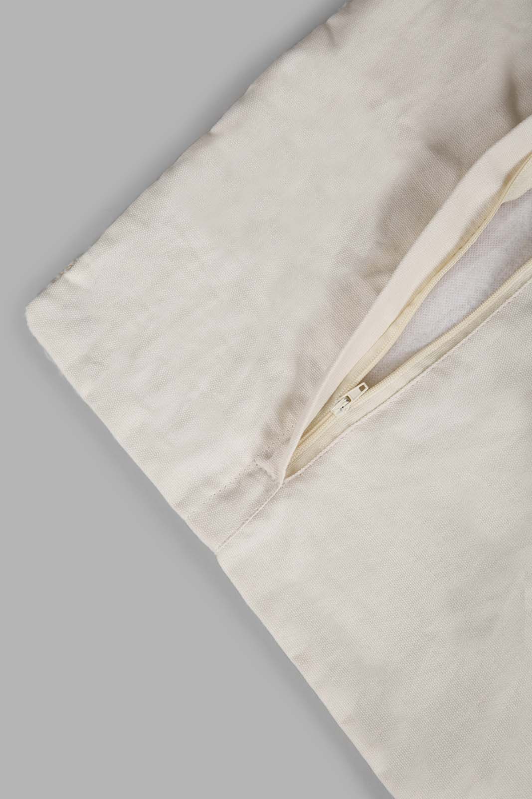Redtag-Beige-Textured-Jacquard-Cushion-Category:Cushions,-Colour:White,-Deals:New-In,-Filter:Home-Bedroom,-HMW-BED-Cushions,-New-In-HMW-BED,-Non-Sale,-Section:Homewares,-W22A-Home-Bedroom-