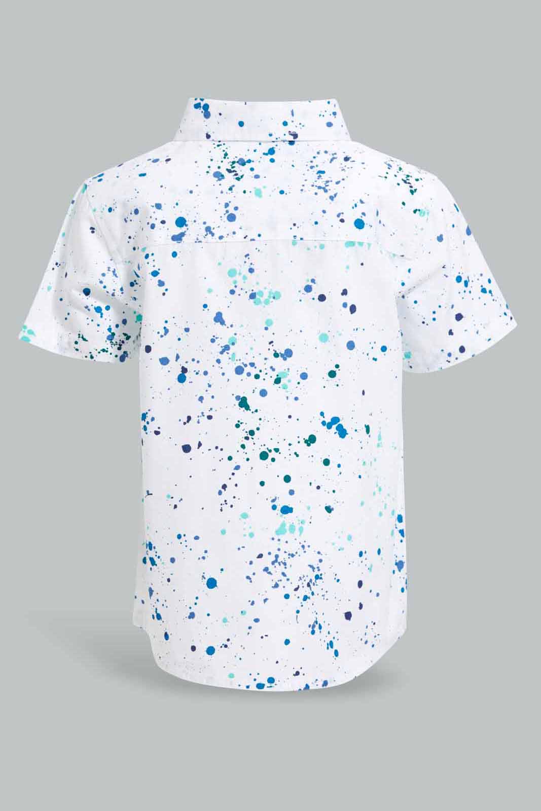 Redtag-White-Aop-Paint-Splash-Category:Shirts,-Colour:White,-Deals:New-In,-Filter:Infant-Boys-(3-to-24-Mths),-INB-Shirts,-New-In-INB-APL,-Non-Sale,-Section:Boys-(0-to-14Yrs),-W22A-Infant-Boys-3 to 24 Months