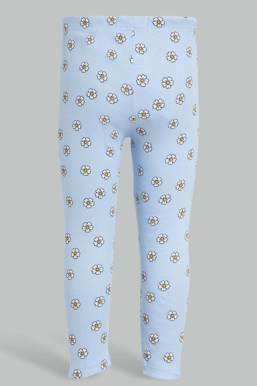 Redtag-Blue-AOP-Rib-Legging-Category:Leggings,-Colour:Blue,-Deals:New-In,-Filter:Infant-Girls-(3-to-24-Mths),-ING-Leggings,-New-In-ING-APL,-Non-Sale,-Section:Girls-(0-to-14Yrs),-TBL,-W22A-Infant-Girls-3 to 24 Months