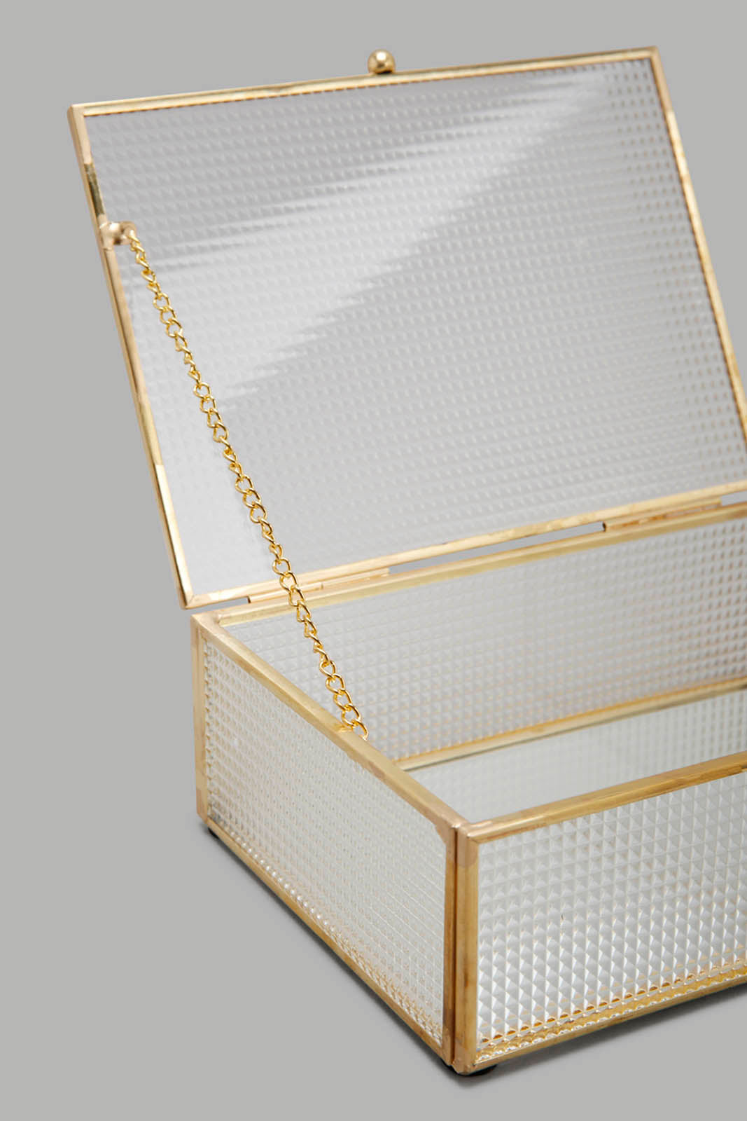 Redtag-Gold-Glass-Metal-Textured-Box-Category:Fashion-Box,-Colour:Gold,-Deals:New-In,-Filter:Home-Decor,-HMW-HOM-Decorative-Accessories,-New-In-HMW-HOM,-Non-Sale,-Section:Homewares,-W22A-Home-Decor-