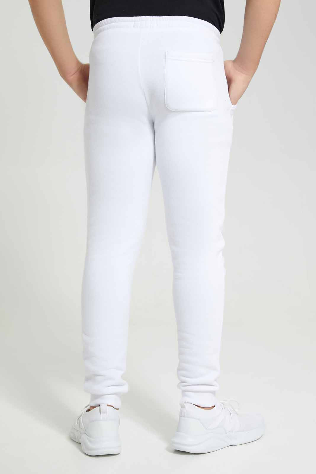 Redtag-White-Future-Active-Pants-BSR-Joggers,-Category:Joggers,-Colour:White,-Deals:New-In,-Filter:Senior-Boys-(8-to-14-Yrs),-New-In-BSR-APL,-Non-Sale,-Section:Boys-(0-to-14Yrs),-W22A-Senior-Boys-9 to 14 Years
