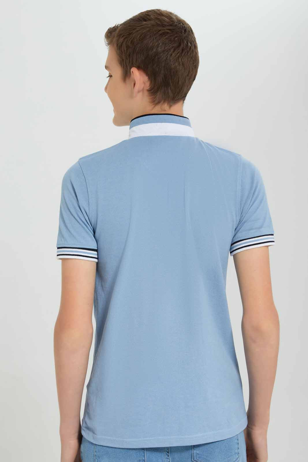 Redtag-Sky-Blue-Plain-Mandarin-Collar-Polo-BSR-Polo-T-Shirts,-Bundle,-Category:Polo-T-Shirts,-Colour:Sky-Blue,-Deals:3-For-90,-Deals:New-In,-Filter:Senior-Boys-(8-to-14-Yrs),-New-In-BSR-APL,-Section:Boys-(0-to-14Yrs),-W22O-Senior-Boys-9 to 14 Years