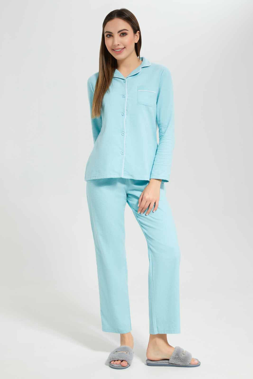 Redtag-Assorted-Woven-Cotton-Flannel-Pyjama-Set-Category:Pyjama-Sets,-Colour:Assorted,-Deals:New-In,-Filter:Women's-Clothing,-New-In-Women-APL,-Non-Sale,-Section:Women,-TBL,-W22B,-Women-Pyjama-Sets--