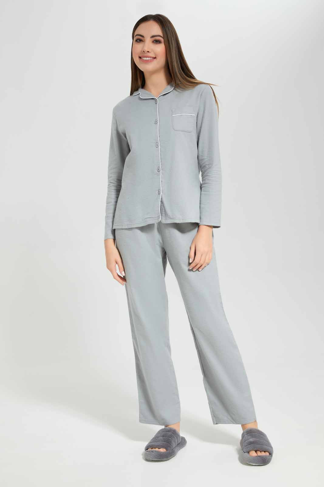 Redtag-Assorted-Woven-Cotton-Flannel-Pyjama-Set-Category:Pyjama-Sets,-Colour:Assorted,-Deals:New-In,-Filter:Women's-Clothing,-New-In-Women-APL,-Non-Sale,-Section:Women,-TBL,-W22B,-Women-Pyjama-Sets--