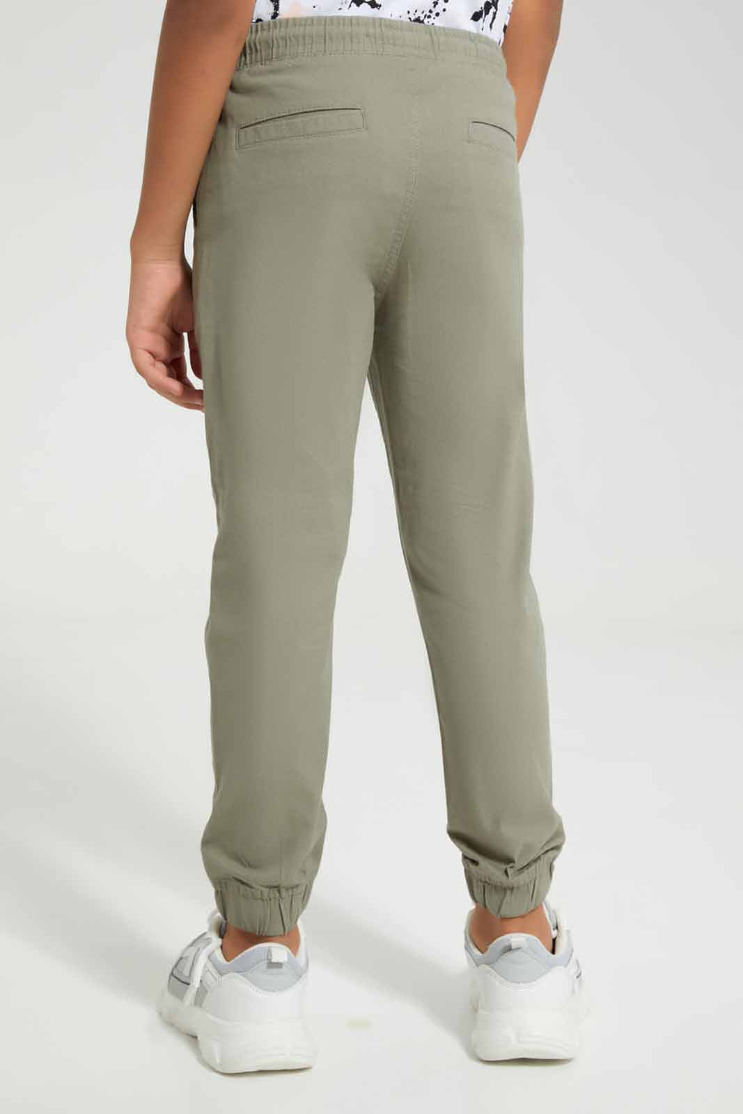 Redtag-Olive-Twill-Stretch-Jogger-BOY-Trousers,-Category:Trousers,-Colour:Green,-Deals:New-In,-Filter:Boys-(2-to-8-Yrs),-New-In-BOY-APL,-Non-Sale,-Section:Boys-(0-to-14Yrs),-TBL,-W22A-Boys-2 to 8 Years