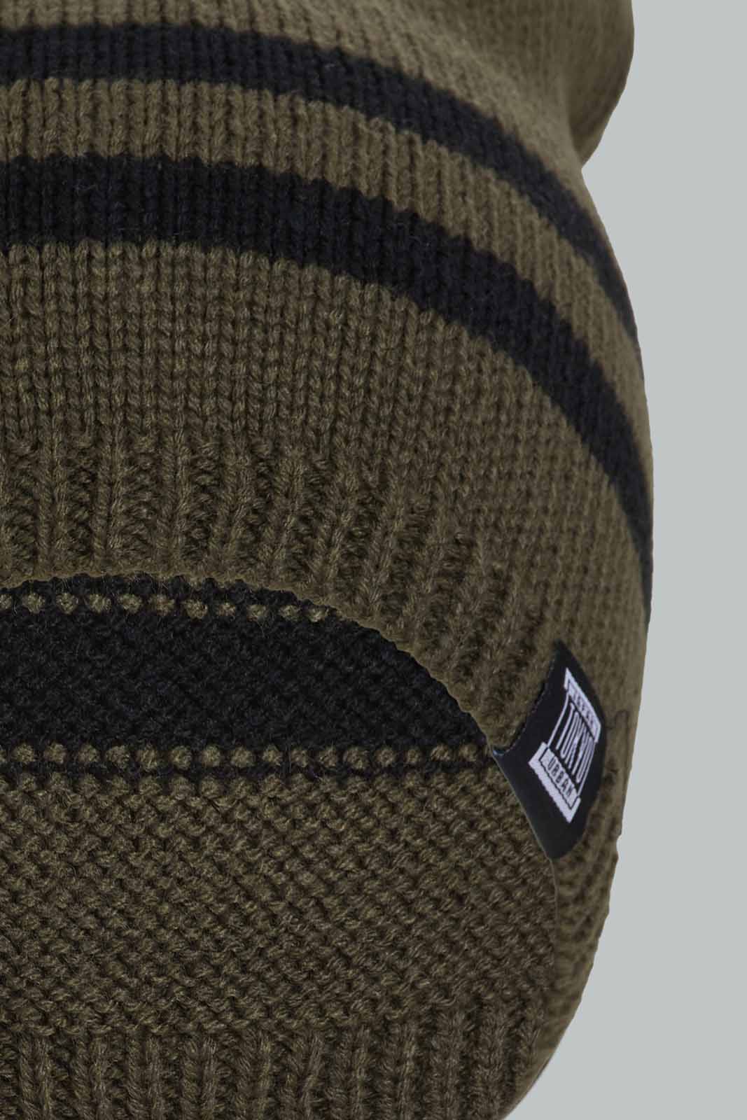 Redtag-Olive-And-Beige-Stripe-Knitted-Cap-Set-Of-2-Category:Knitted-Accessories,-Colour:Assorted,-Filter:Men's-Accessories,-Men-Knitted-Accessories,-New-In,-New-In-Men-ACC,-Non-Sale,-Section:Men,-W22A-Men's-
