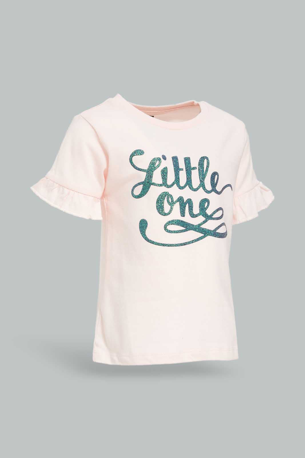 Redtag-Pink-Little-One-Bell-Sleeves-Jersey-Top-Category:Blouses,-Colour:Apricot,-Deals:New-In,-Dept:Girls,-Filter:Infant-Girls-(3-to-24-Mths),-ING-Blouses,-New-In-ING-APL,-Non-Sale,-Section:Girls-(0-to-14Yrs),-TBL,-W22O-Infant-Girls-3 to 24 Months