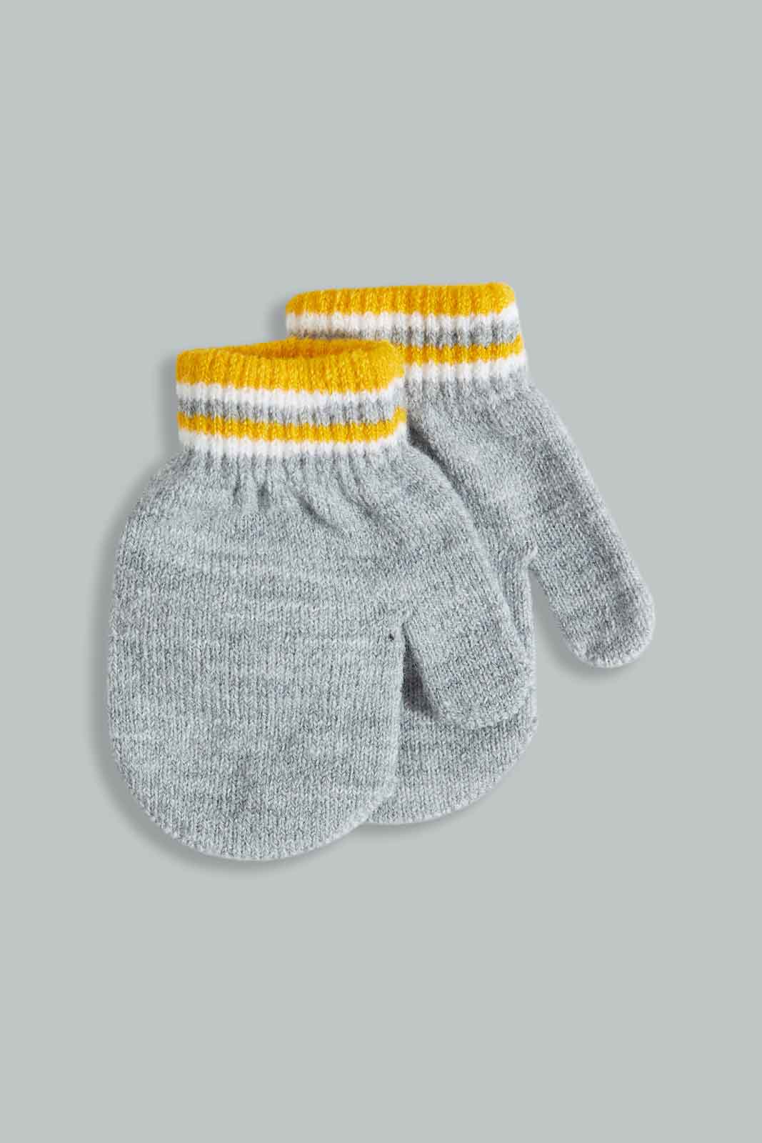 Redtag-Grey-Cahrcater-Knitted-Cap-Set-Of-3-With-Scarf-0,-Category:0,-Colour:Assorted,-Filter:Boys-Accessories,-New-In,-New-In-BOY-ACC,-Non-Sale,-Section:Boys-(0-to-14Yrs),-W22A-Boys-