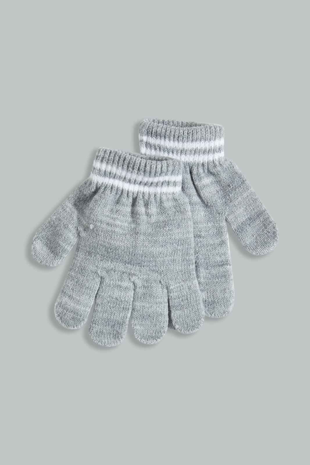 Redtag-Grey-Cahrcater-Knitted-Cap-Set-Of-3-With-Scarf-0,-Category:0,-Colour:Grey,-Filter:Boys-Accessories,-New-In,-New-In-BOY-ACC,-Non-Sale,-Section:Boys-(0-to-14Yrs),-W22A-Boys-