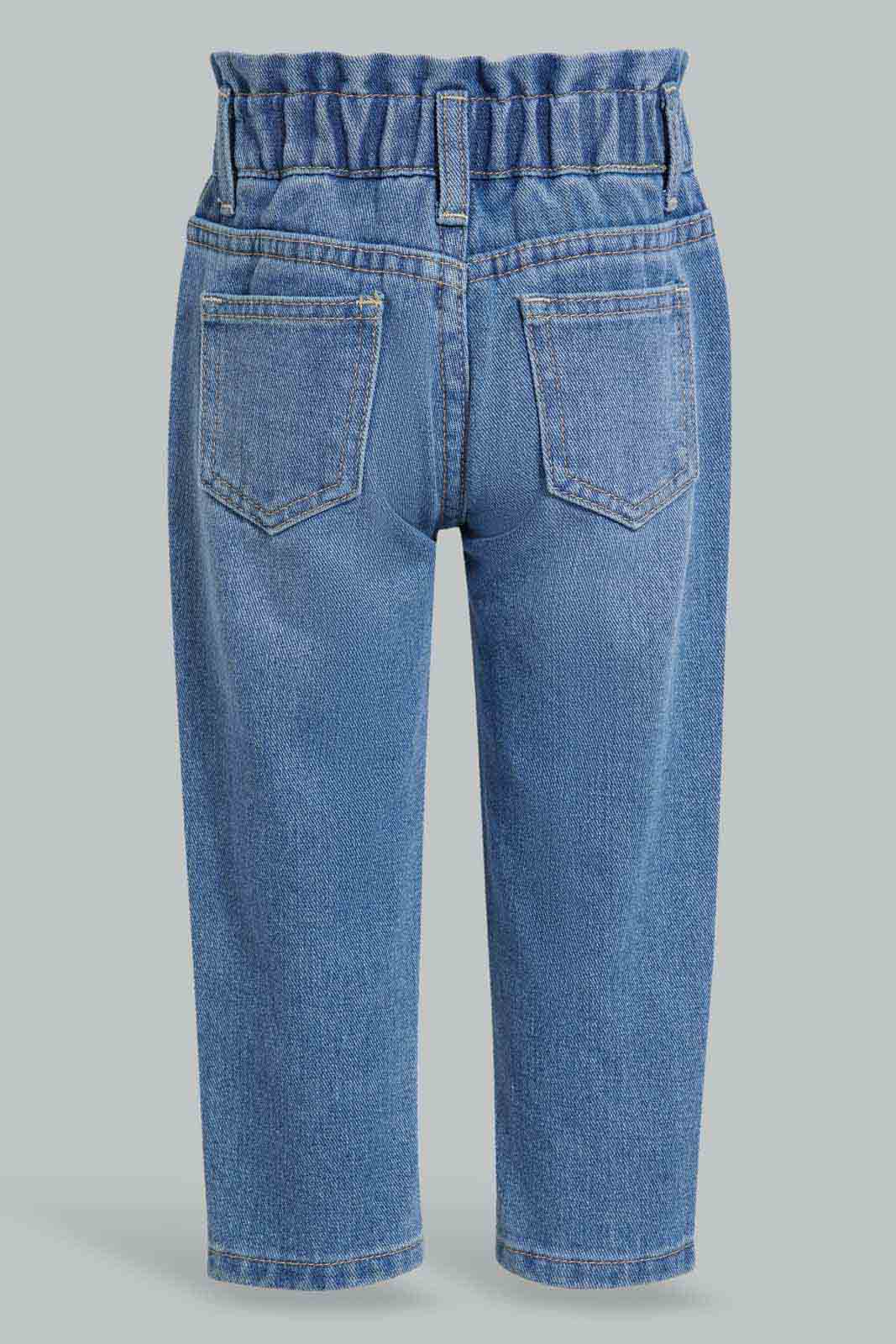 Redtag-Blue-Paperbag-Embroidered-Jeans-Category:Jeans,-Colour:Blue,-Deals:New-In,-Filter:Infant-Girls-(3-to-24-Mths),-ING-Jeans,-New-In-ING-APL,-Non-Sale,-Section:Girls-(0-to-14Yrs),-W22A-Infant-Girls-3 to 24 Months