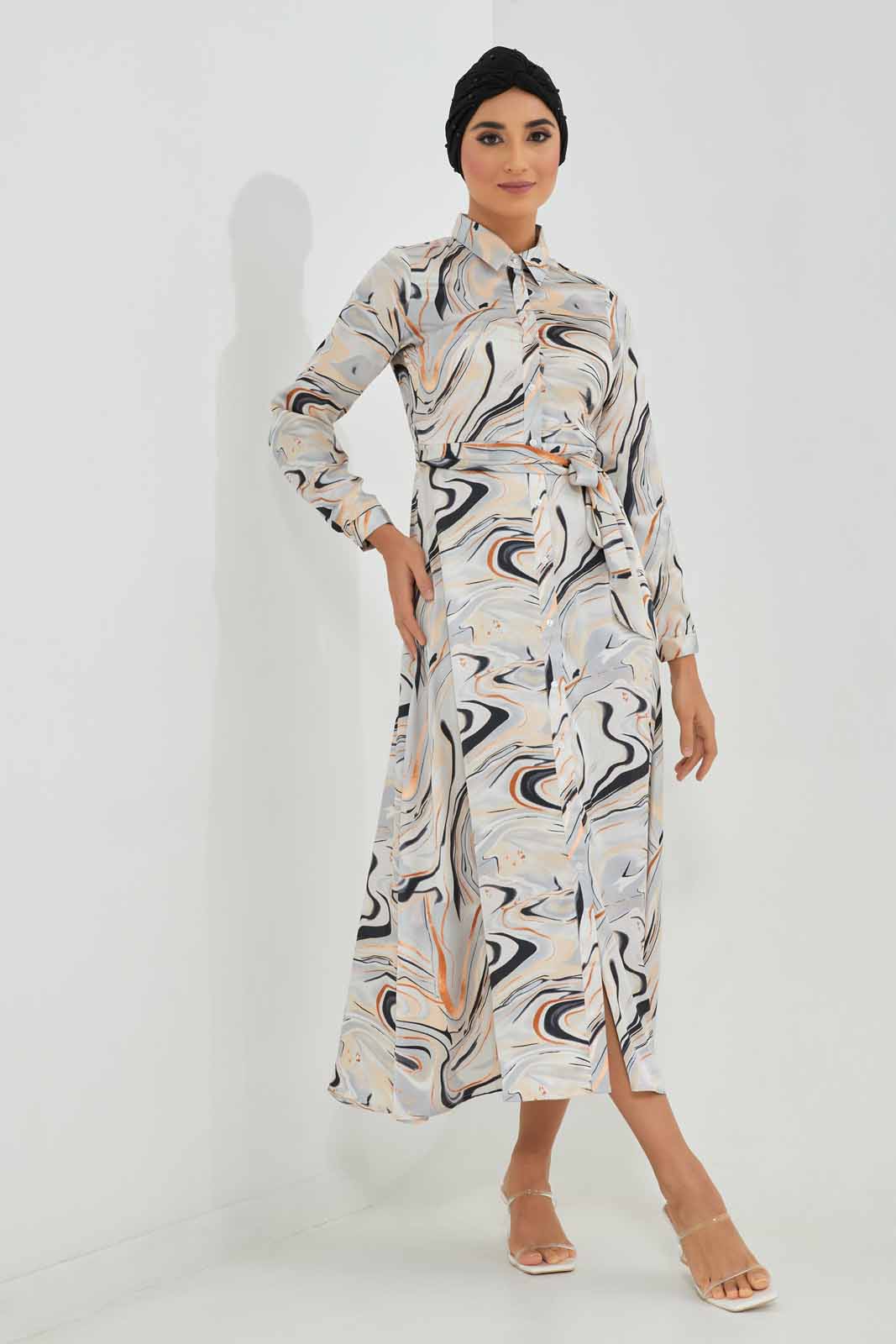 Redtag-Assorted-Marble-Printed-Satin-Shirt-Dress-Category:Dresses,-Colour:Assorted,-Deals:New-In,-Filter:Women's-Clothing,-LMC,-New-In-Women-APL,-Non-Sale,-Section:Women,-W22A,-Women-Dresses--