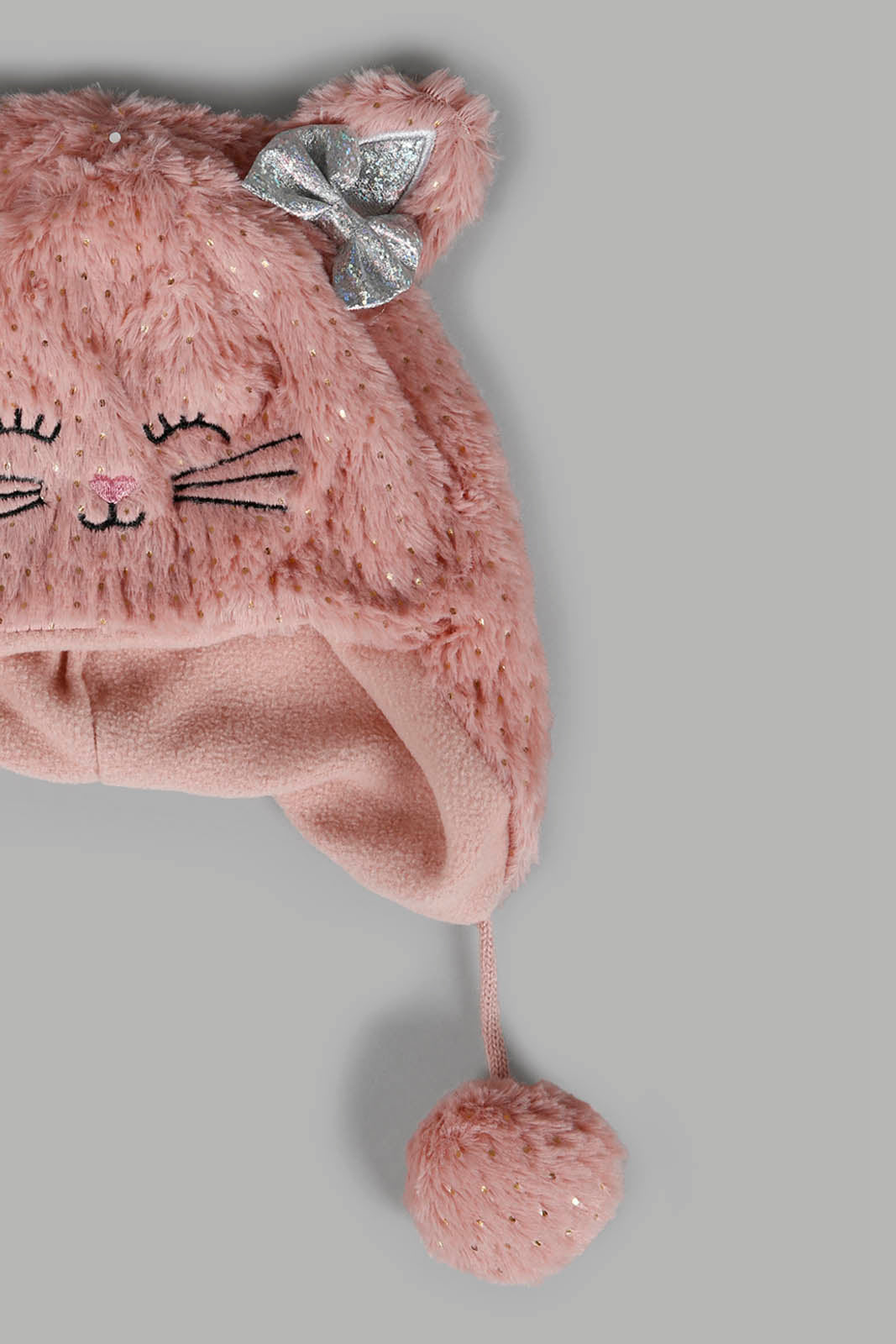 Redtag-Pink-Charcater-Embellished-Knitted-Cap-Category:Knitted-Accessories,-Colour:Pink,-Filter:Girls-Accessories,-GIR-Knitted-Accessories,-New-In,-New-In-GIR-ACC,-Non-Sale,-Section:Girls-(0-to-14Yrs),-W22A-Girls-