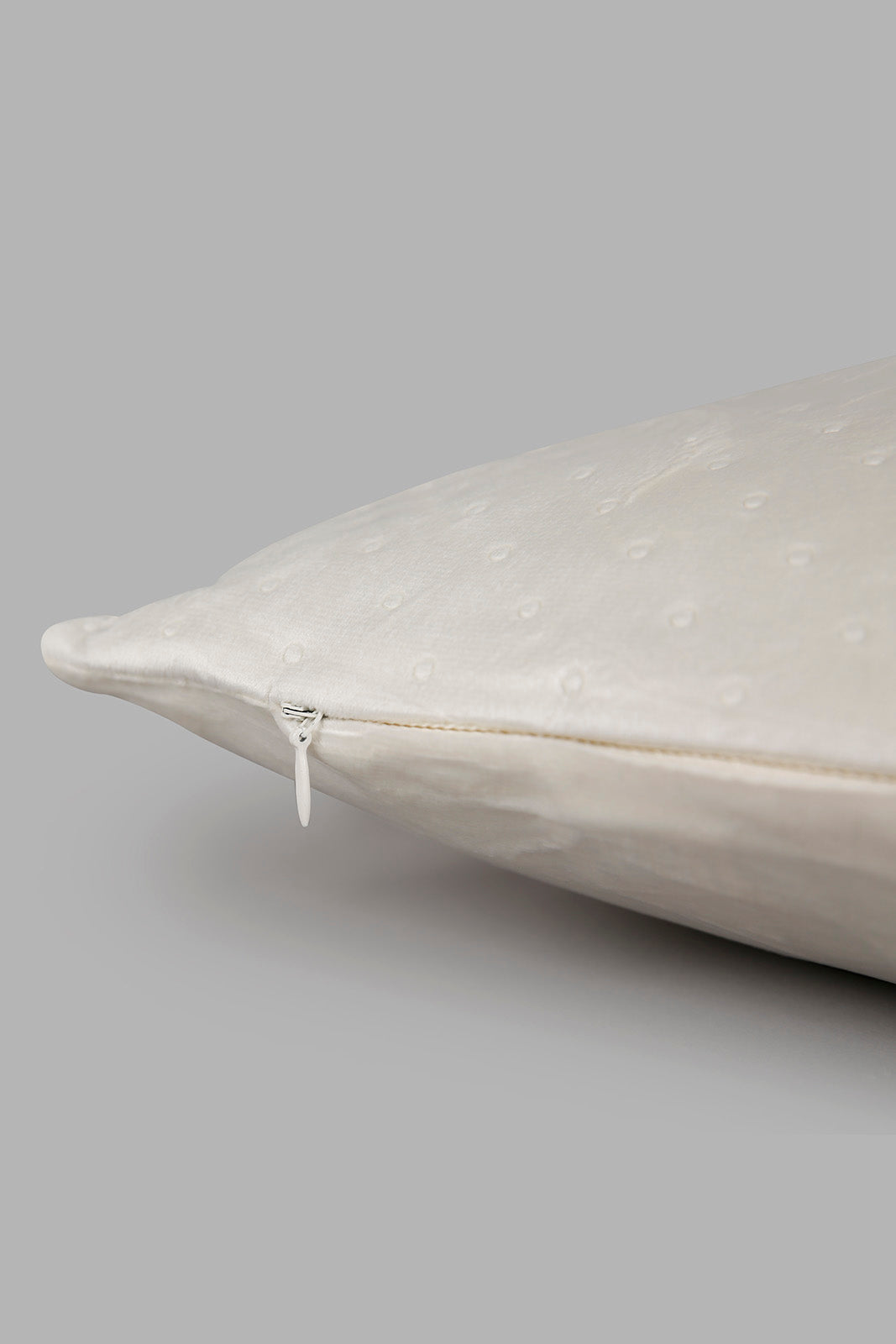 Redtag-Ivory-Dotted-Plain-Velvet-Cushion-Category:Cushions,-Colour:Ivory,-Deals:New-In,-Filter:Home-Bedroom,-HMW-BED-Cushions,-New-In-HMW-BED,-Non-Sale,-Section:Homewares,-W22B-Home-Bedroom-