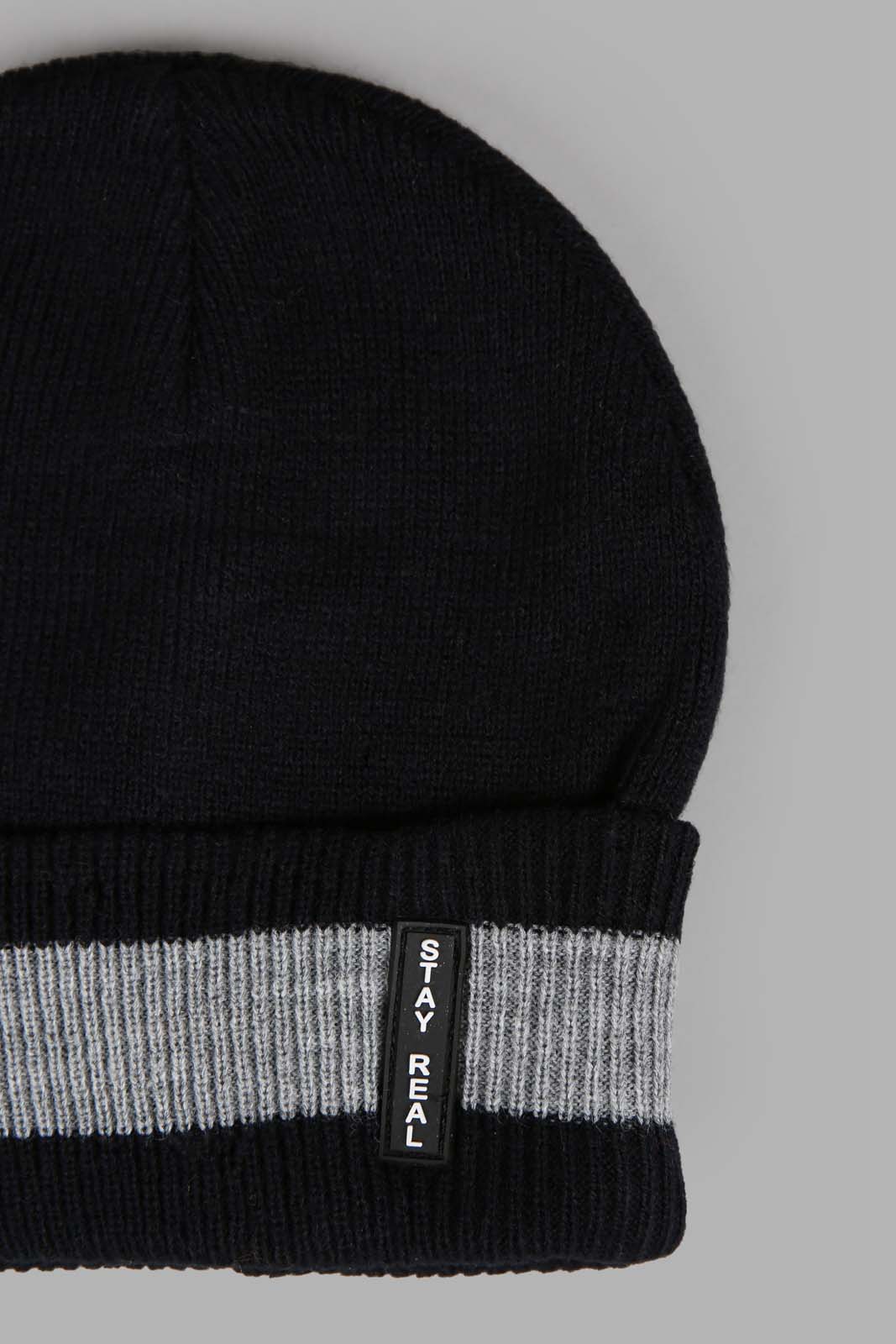 Redtag-Black-And-Navy-Stripe-Knitted-Cap-Set-Of-2-Category:Knitted-Accessories,-Colour:Assorted,-Filter:Men's-Accessories,-Men-Knitted-Accessories,-New-In,-New-In-Men-ACC,-Non-Sale,-Section:Men,-W22A-Men's-