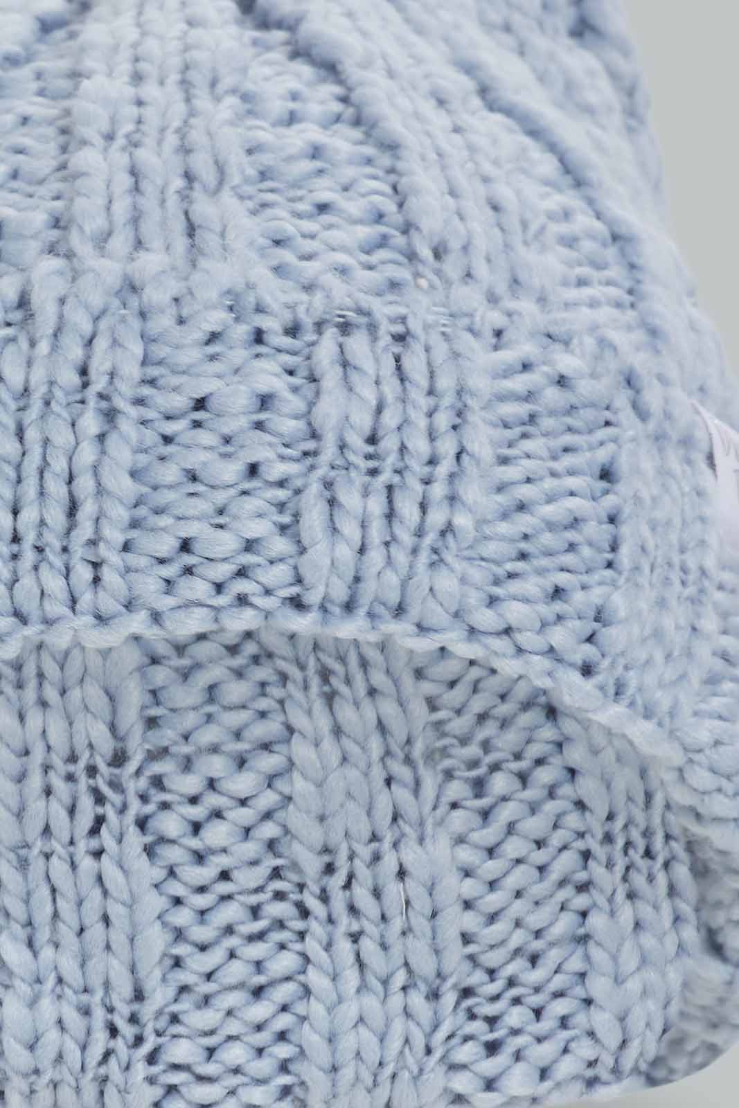 Redtag-Blue-Embelished-Knitted-Cap-Category:Knitted-Accessories,-Colour:Blue,-Filter:Women's-Accessories,-New-In,-New-In-Women-ACC,-Non-Sale,-Section:Women,-W22A,-Women-Knitted-Accessories-Women-