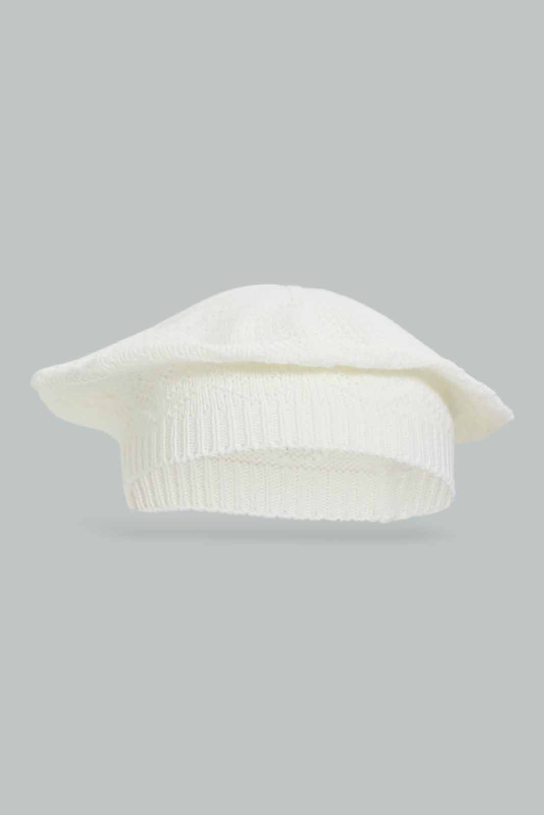 Redtag-White-&-Beige-Embellished-Set-Of-2-Knitted-Cap-Category:Knitted-Accessories,-Colour:Assorted,-Dept:Ladieswear,-Filter:Women's-Accessories,-New-In,-New-In-Women-ACC,-Non-Sale,-Section:Women,-W22A,-Women-Knitted-Accessories-Women-