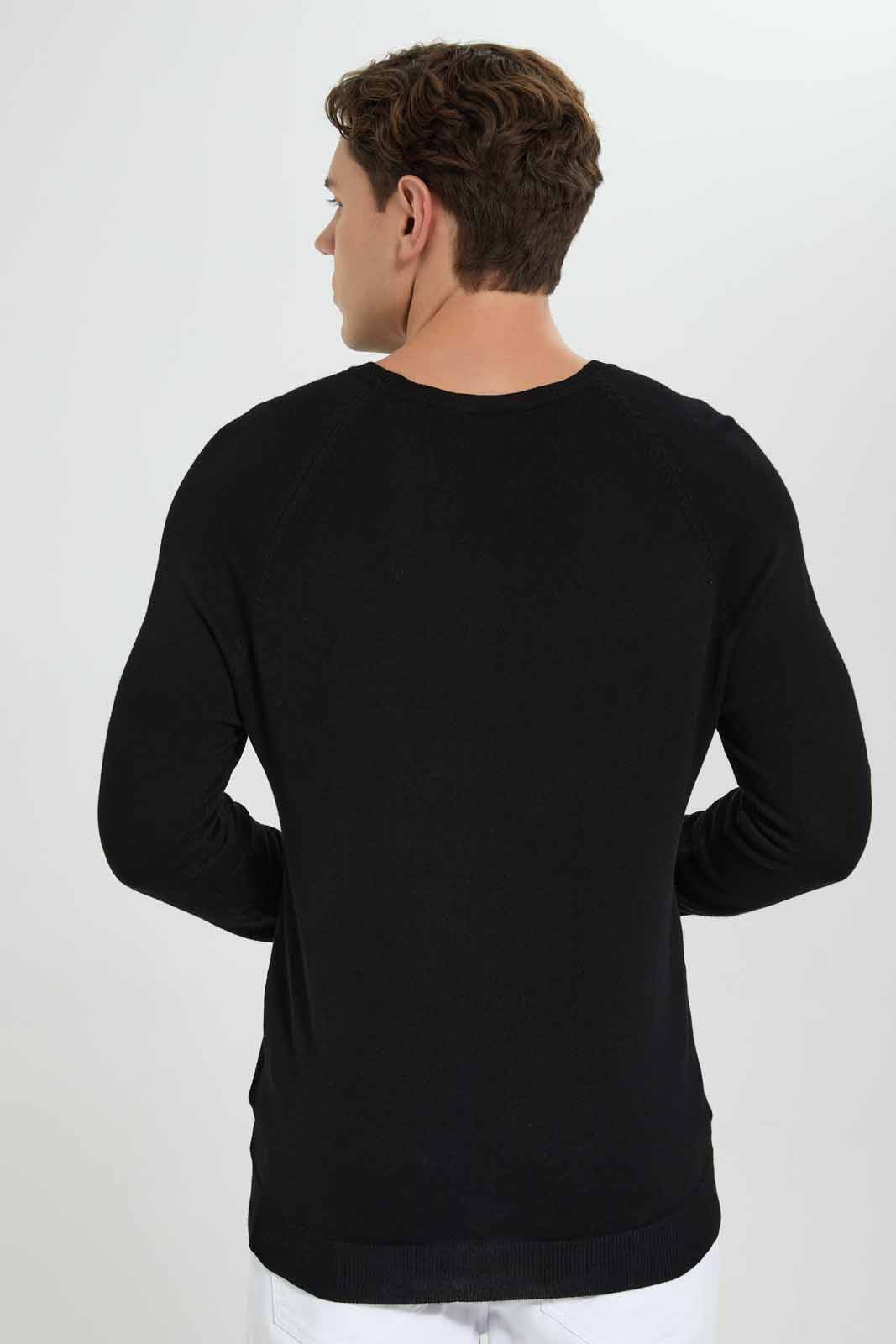 Redtag-Black-Crew-Neck-Sweater-Category:Cardigans,-Colour:Black,-Deals:New-In,-Filter:Men's-Clothing,-Men-Cardigans,-New-In-Men-APL,-Non-Sale,-Section:Men,-TBL,-W22B-Men's-