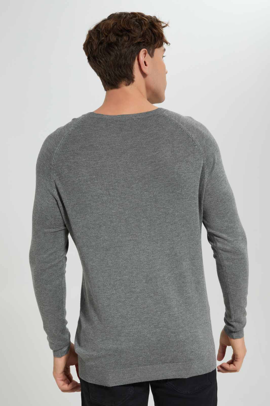Redtag-Charcoal-Crew-Neck-Sweater-Category:Cardigans,-Colour:Charcoal,-Deals:New-In,-Filter:Men's-Clothing,-Men-Cardigans,-New-In-Men-APL,-Non-Sale,-Section:Men,-TBL,-W22B-Men's-