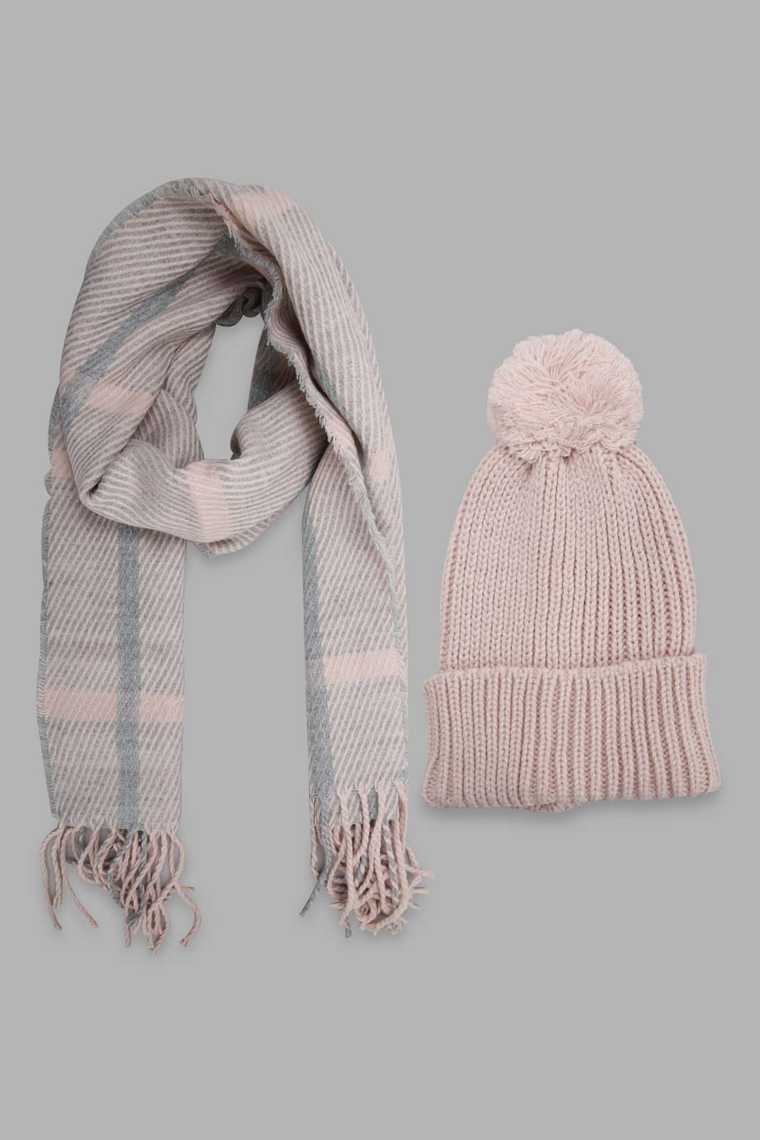 Redtag-Multiocolor-Embellished-Knitted-Scarf-With-Cap-Category:Scarves,-Colour:Assorted,-Filter:Women's-Accessories,-New-In,-New-In-Women-ACC,-Non-Sale,-Section:Women,-W22B,-Women-Scarves-Women-