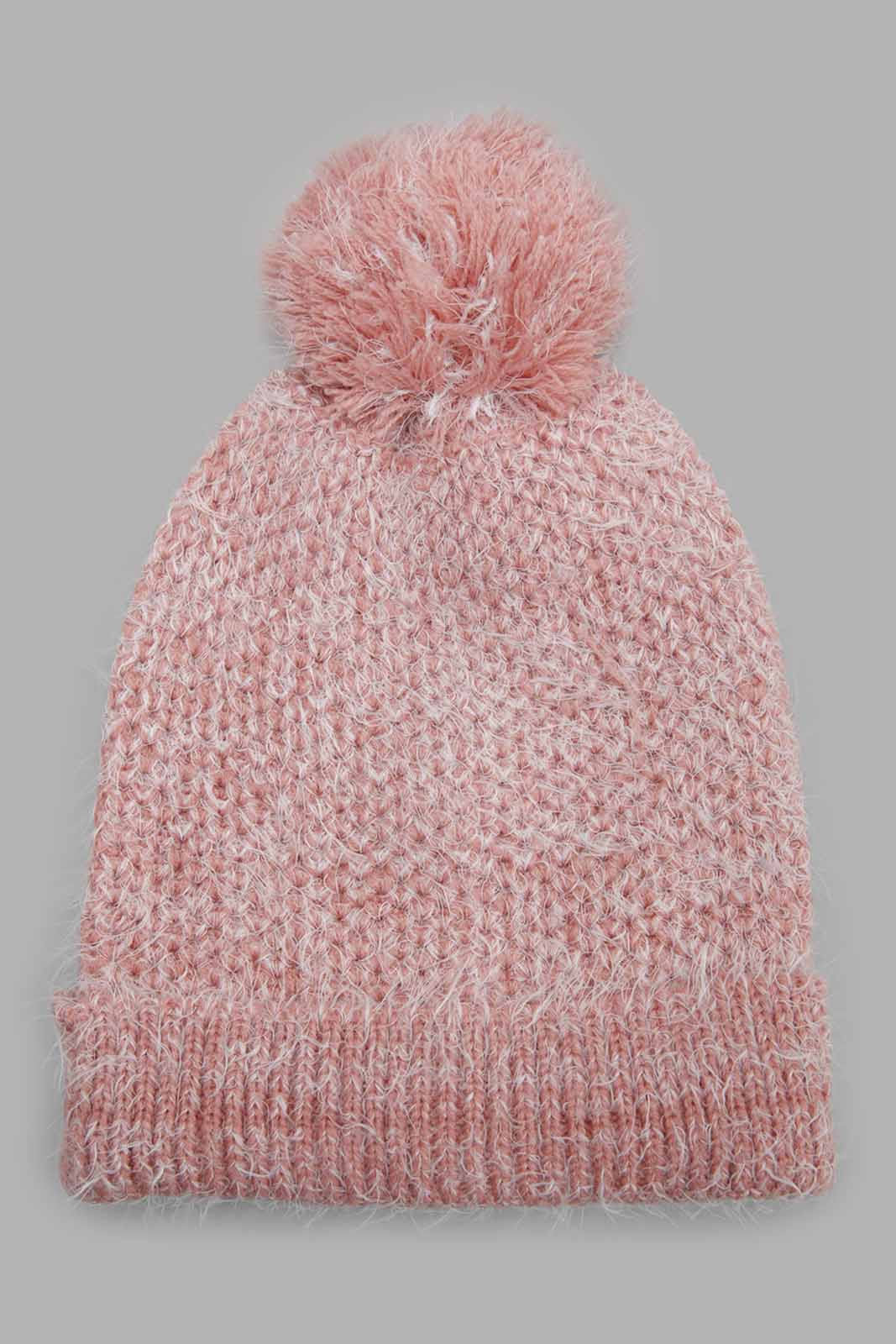 Redtag-Multiocolor-Embellished-Knitted-Scarf-With-Cap-Category:Scarves,-Colour:Pink,-Filter:Women's-Accessories,-New-In,-New-In-Women-ACC,-Non-Sale,-Section:Women,-W22B,-Women-Scarves-Women-