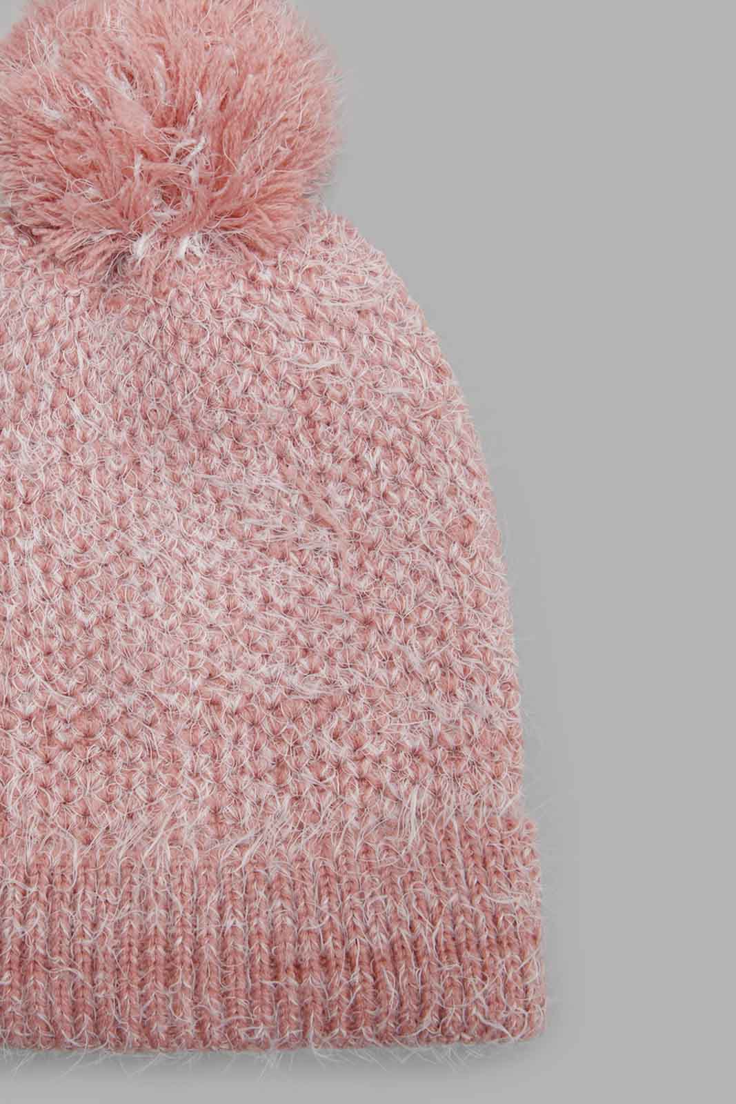 Redtag-Multiocolor-Embellished-Knitted-Scarf-With-Cap-Category:Scarves,-Colour:Pink,-Filter:Women's-Accessories,-New-In,-New-In-Women-ACC,-Non-Sale,-Section:Women,-W22B,-Women-Scarves-Women-