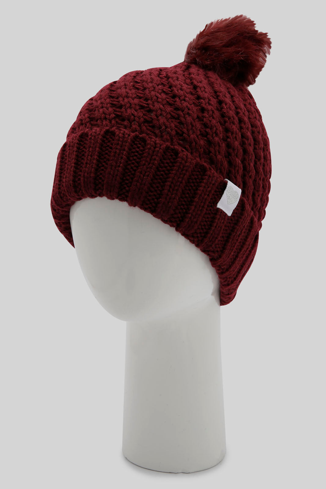 Redtag-Maroon-And-Beige-Embellished-Set-Of-2-Knitted-Cap-Category:Knitted-Accessories,-Colour:Assorted,-Filter:Women's-Accessories,-New-In,-New-In-Women-ACC,-Non-Sale,-Section:Women,-W22B,-Women-Knitted-Accessories-Women-
