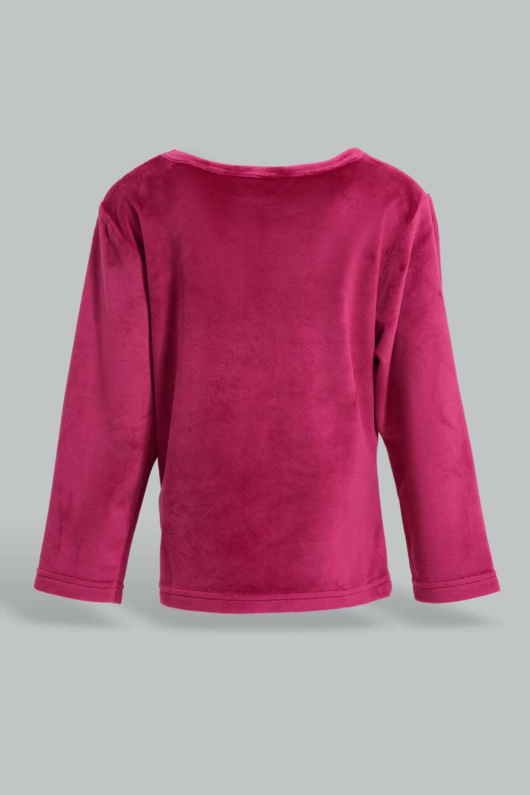 Redtag-Burgandy-Rabbit-Print-Velour-Top-&-Bottom-Set-Category:Pyjama-Sets,-Colour:Burgundy,-Deals:New-In,-Filter:Infant-Girls-(3-to-24-Mths),-ING-Pyjama-Sets,-New-In-ING-APL,-Non-Sale,-Section:Girls-(0-to-14Yrs),-W22A-Infant-Girls-3 to 24 Months