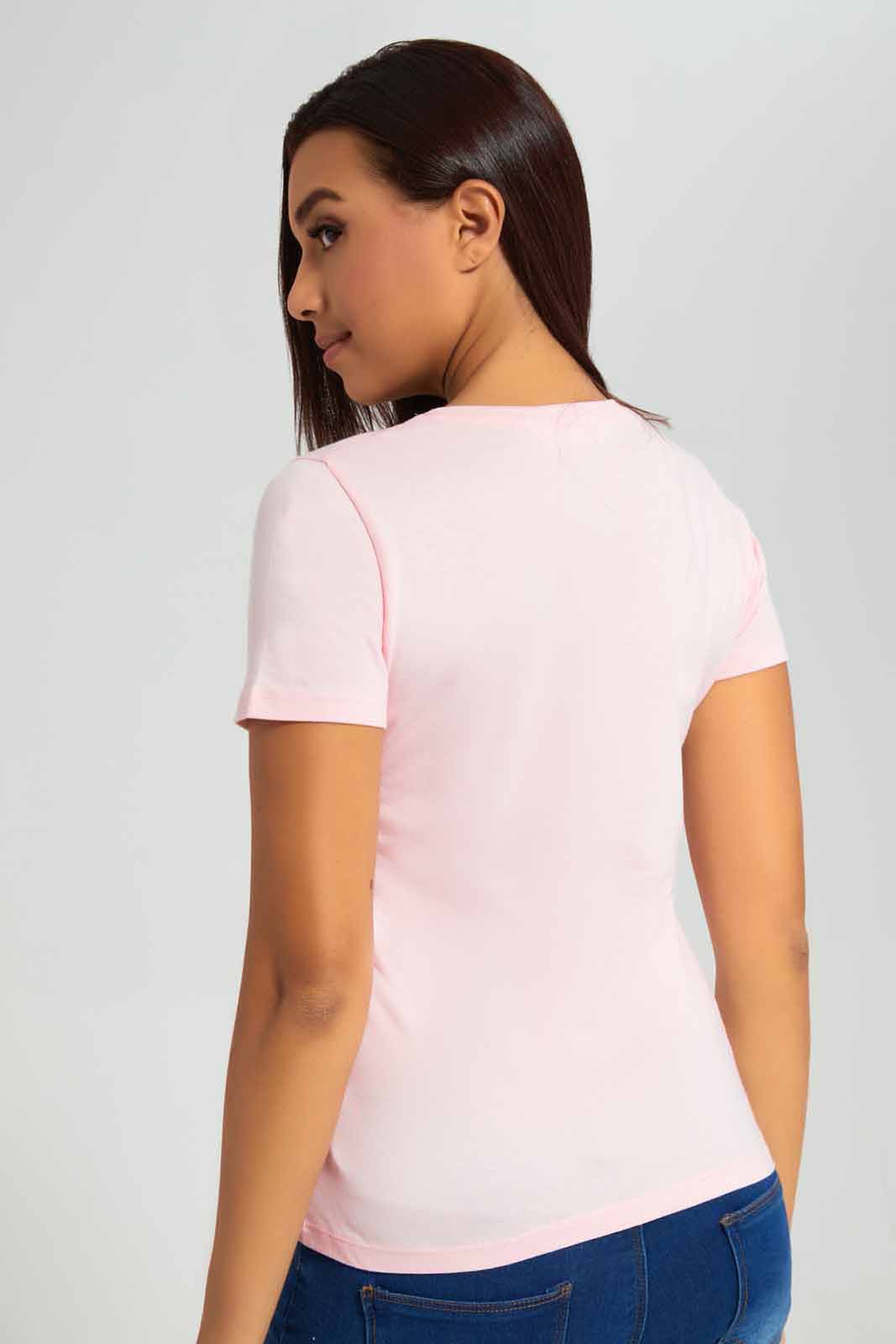 Redtag-Pale-Pink-Aesthetic-Printed-T-Shirt-Category:T-Shirts,-Colour:Apricot,-Deals:New-In,-Filter:Women's-Clothing,-New-In-Women-APL,-Non-Sale,-Section:Women,-TBL,-W22A,-Women-T-Shirts-Women's-