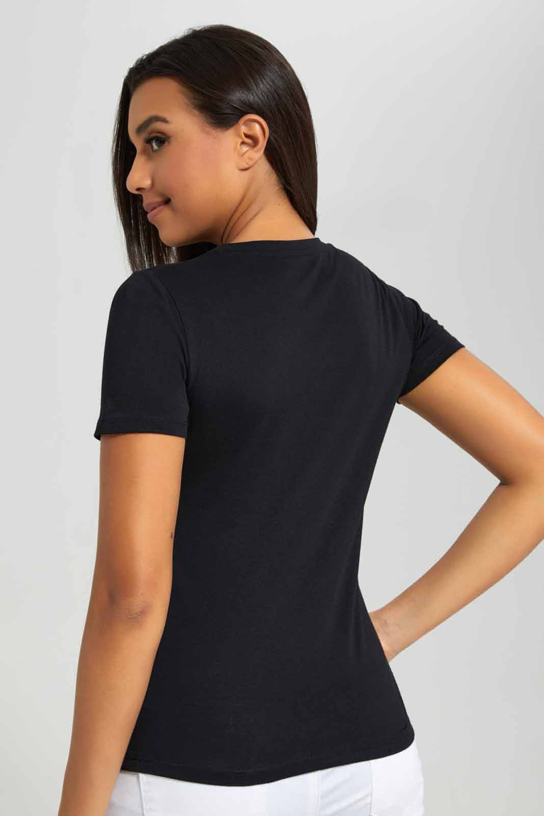 Redtag-Black-Shopping-Embellished-T-Shirt-Category:T-Shirts,-Colour:Black,-Deals:New-In,-Filter:Women's-Clothing,-New-In-Women-APL,-Non-Sale,-Section:Women,-TBL,-W22A,-Women-T-Shirts-Women's-