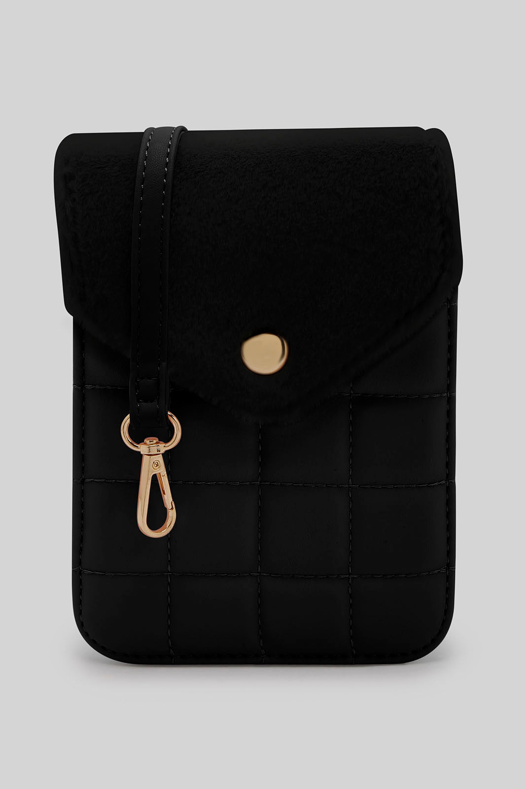 Redtag-Black-Quilting-Mobile-Pouches-Category:Bags,-Colour:Black,-Dept:Ladieswear,-Filter:Women's-Accessories,-New-In,-New-In-Women-ACC,-Non-Sale,-Section:Women,-W22B,-Women-Bags-Women-