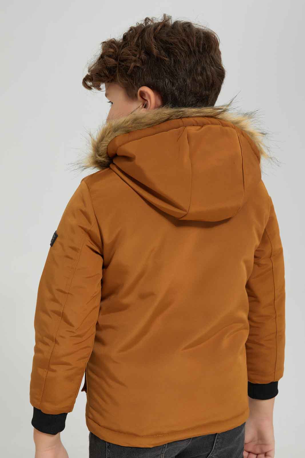 Redtag-Tan-Hooded-Parka-Jacket-BOY-Jackets,-Category:Jackets,-Colour:Tan,-Deals:New-In,-Dept:Boys,-EHW,-Filter:Boys-(2-to-8-Yrs),-New-In-BOY-APL,-Non-Sale,-Section:Boys-(0-to-14Yrs),-W22B-Boys-2 to 8 Years