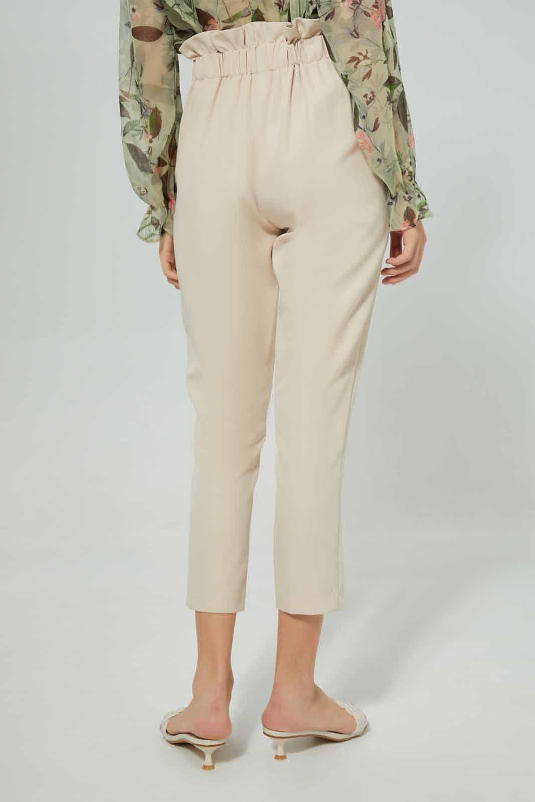 Redtag-Beige-Buckle-Detail-Paper-Bag-Waist-Trouser-Category:Trousers,-Colour:Beige,-Deals:New-In,-Filter:Women's-Clothing,-New-In-Women-APL,-Non-Sale,-Section:Women,-W22O,-Women-Trousers-Women's-