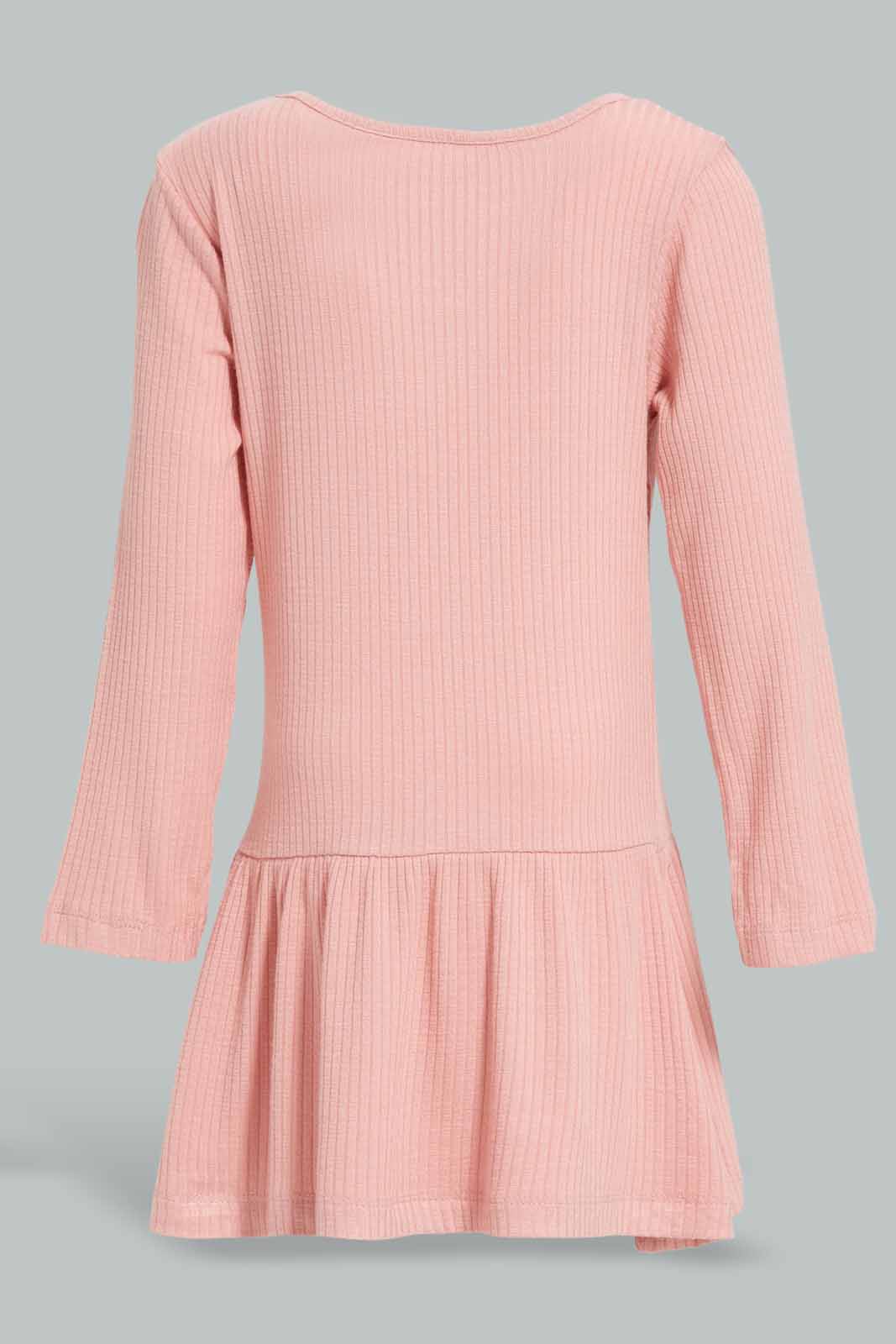 Redtag-Pink-Solid-Rib-Dress-Category:Dresses,-Colour:Apricot,-Deals:New-In,-Filter:Infant-Girls-(3-to-24-Mths),-ING-Dresses,-New-In-ING-APL,-Non-Sale,-Section:Girls-(0-to-14Yrs),-W22A-Infant-Girls-3 to 24 Months