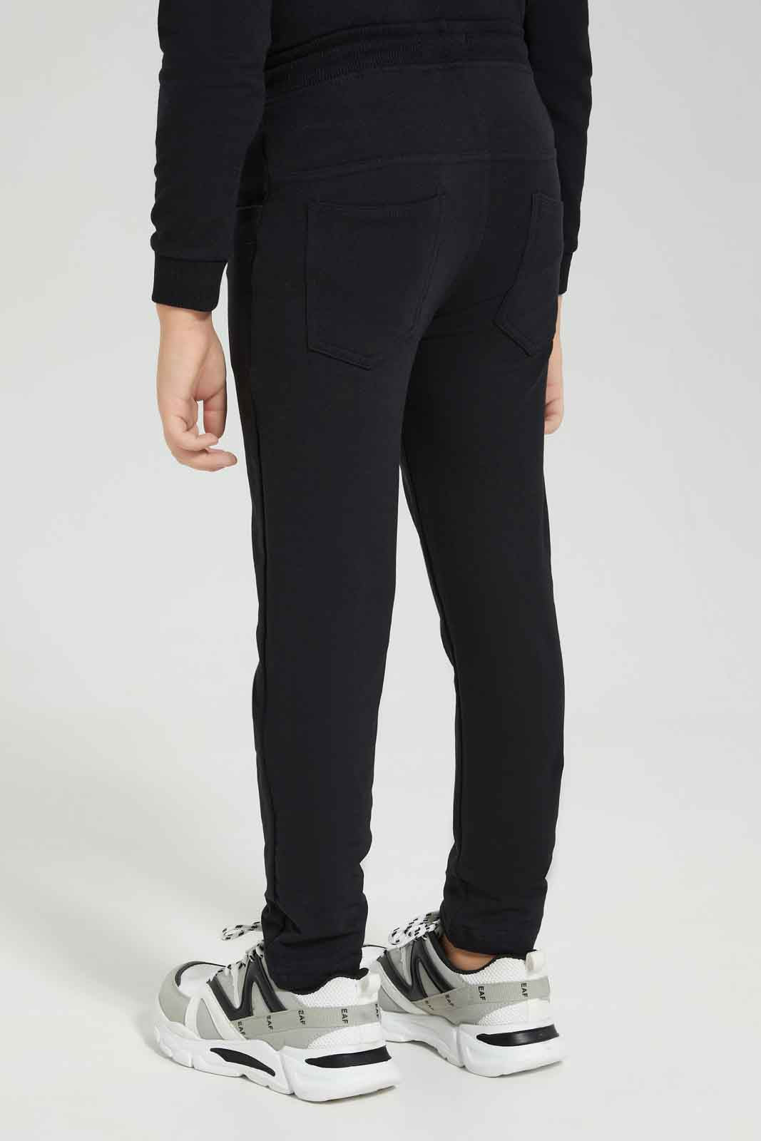 Redtag-Black-Stretch-Terry-5PKT-Trousers-BOY-Trousers,-BTS,-Category:Trousers,-Colour:Black,-Deals:New-In,-Dept:Boys,-Filter:Boys-(2-to-8-Yrs),-New-In-BOY-APL,-Non-Sale,-Section:Boys-(0-to-14Yrs),-W22B-Boys-2 to 8 Years