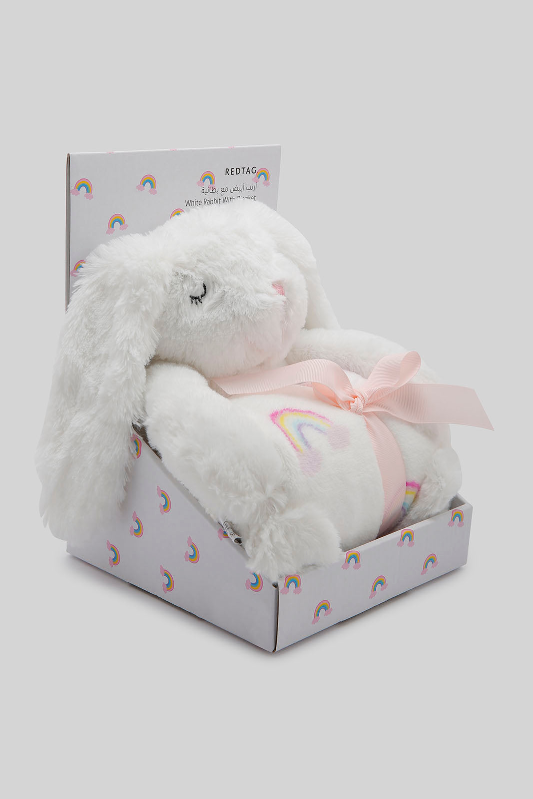 Redtag-Pink/White-Rabbit-2-Soft-Baby-Blanket-365,-Category:Newborn-Accessories,-Colour:Pink,-Filter:Newborn-Accessories,-NBN-Newborn-Accessories,-New-In,-New-In-NBN-ACC,-Non-Sale,-Section:Boys-(0-to-14Yrs)-New-Born-Baby-